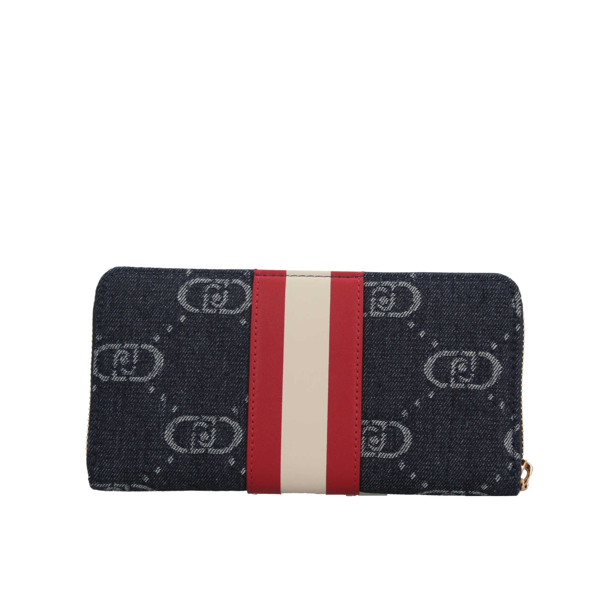 Portafoglio Donna Liu Jo in Tessuto Monogram con Chiusura Zip Blu TU | Giò Fashion