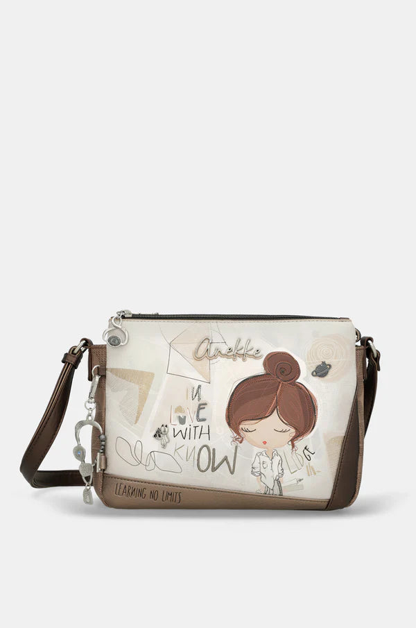 Borsa tracolla donna Anekke con zip e tracolla regolabile Marrone TU | Giò Fashion