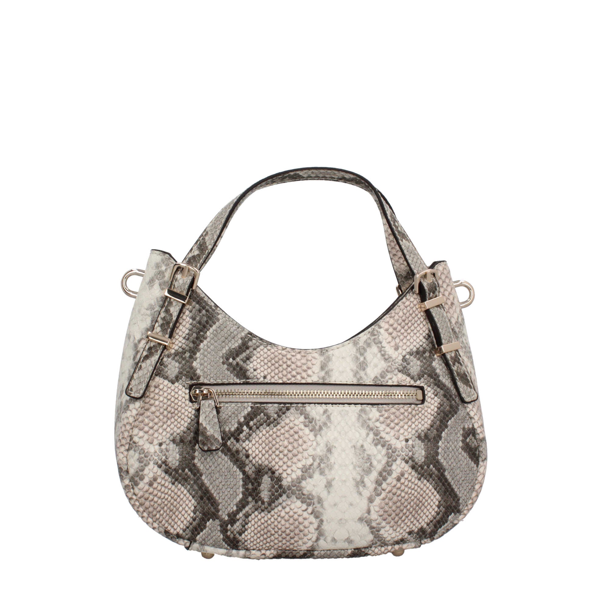 Borsa a spalla Guess effetto pitonato con dettaglio logo