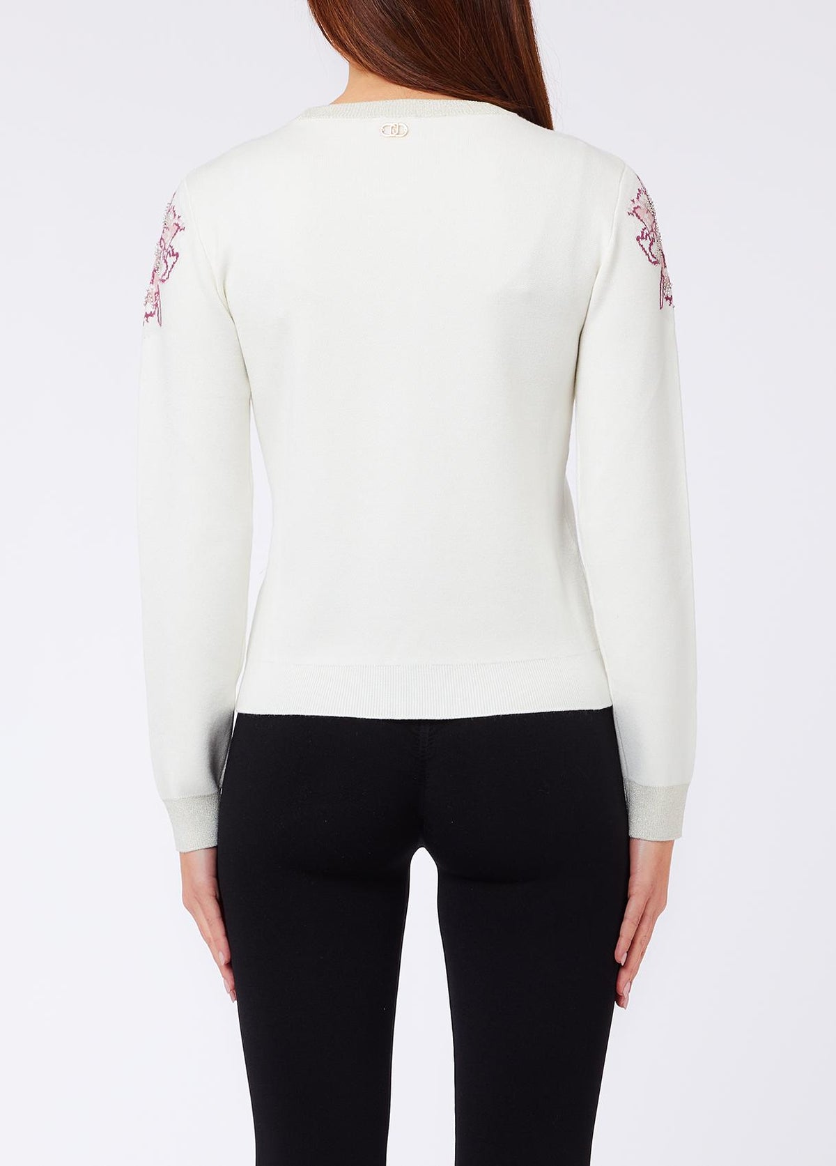 Liu Jo Maglia Donna Jacquard con Dettagli a Righe