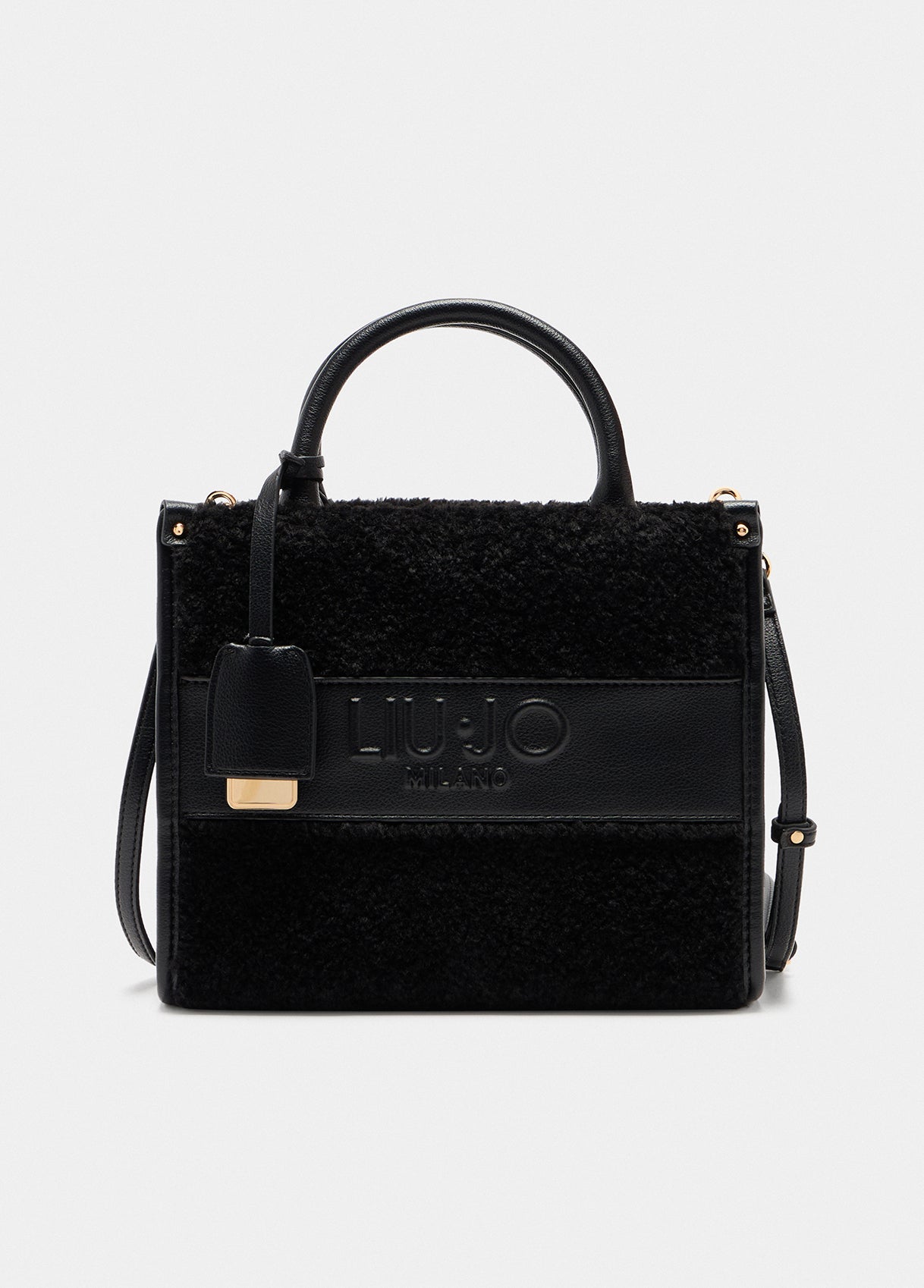 Borsa a mano Liu Jo con inserti in shearling Nero TU | Giò Fashion