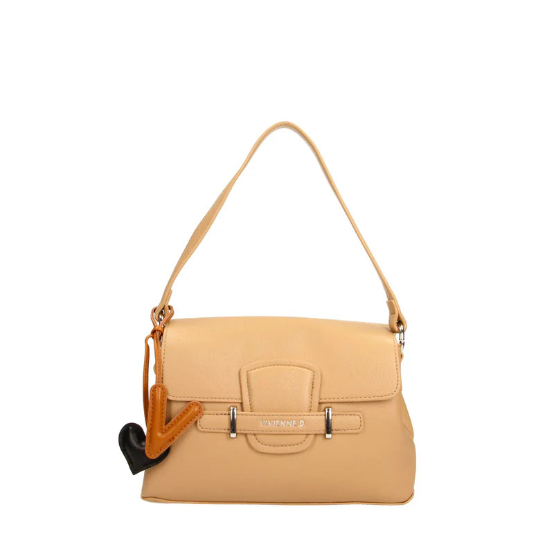 Borsa Vivienne D donna a spalla elegante design strutturato moderno Beige TU | Giò Fashion
