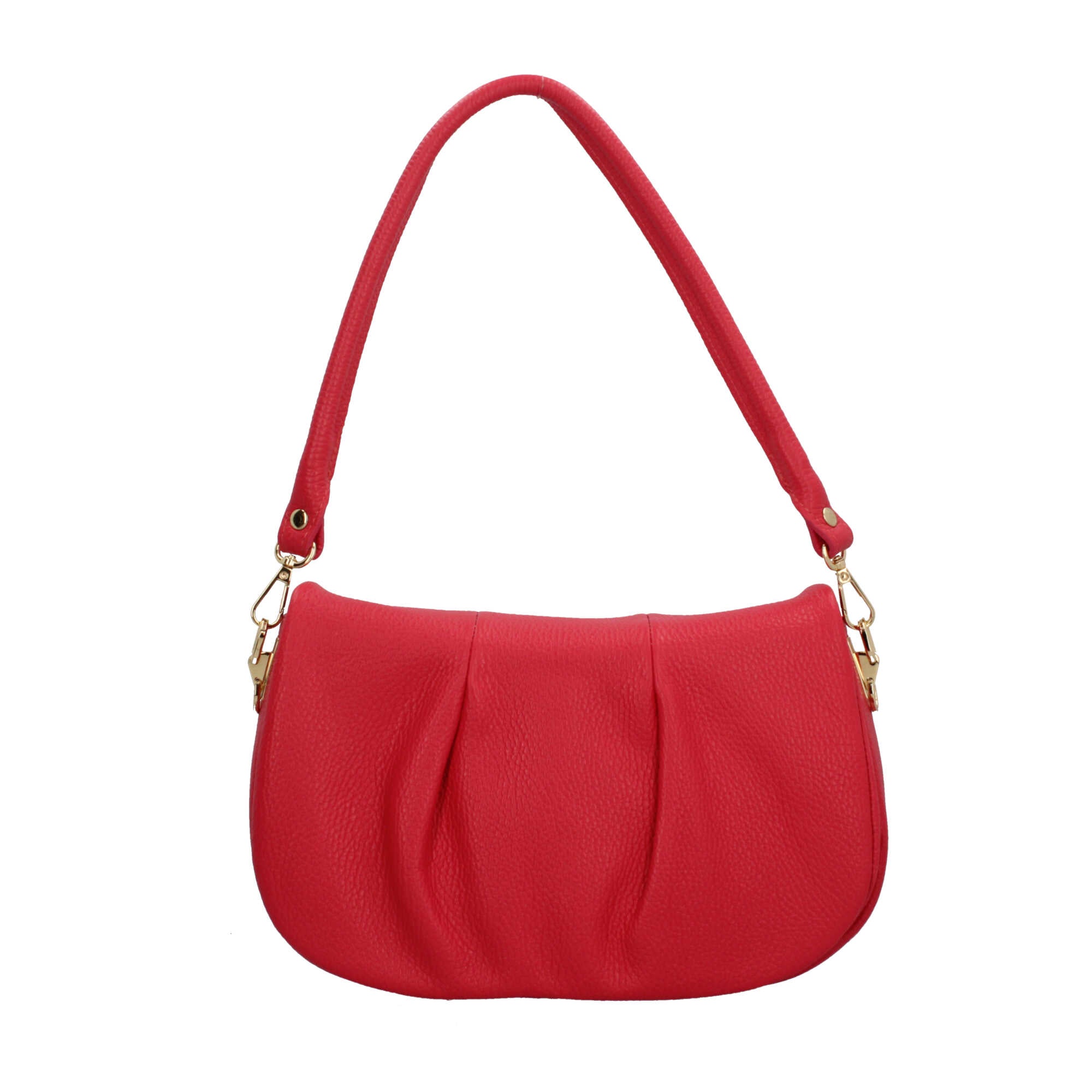 Borsa a spalla in pelle autentica Made in Italy Rosa Taglia Unica | Giò Fashion