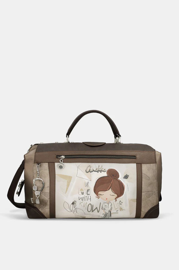 Borsa viaggio donna Anekke con manici e tracolla regolabile Marrone TU | Giò Fashion
