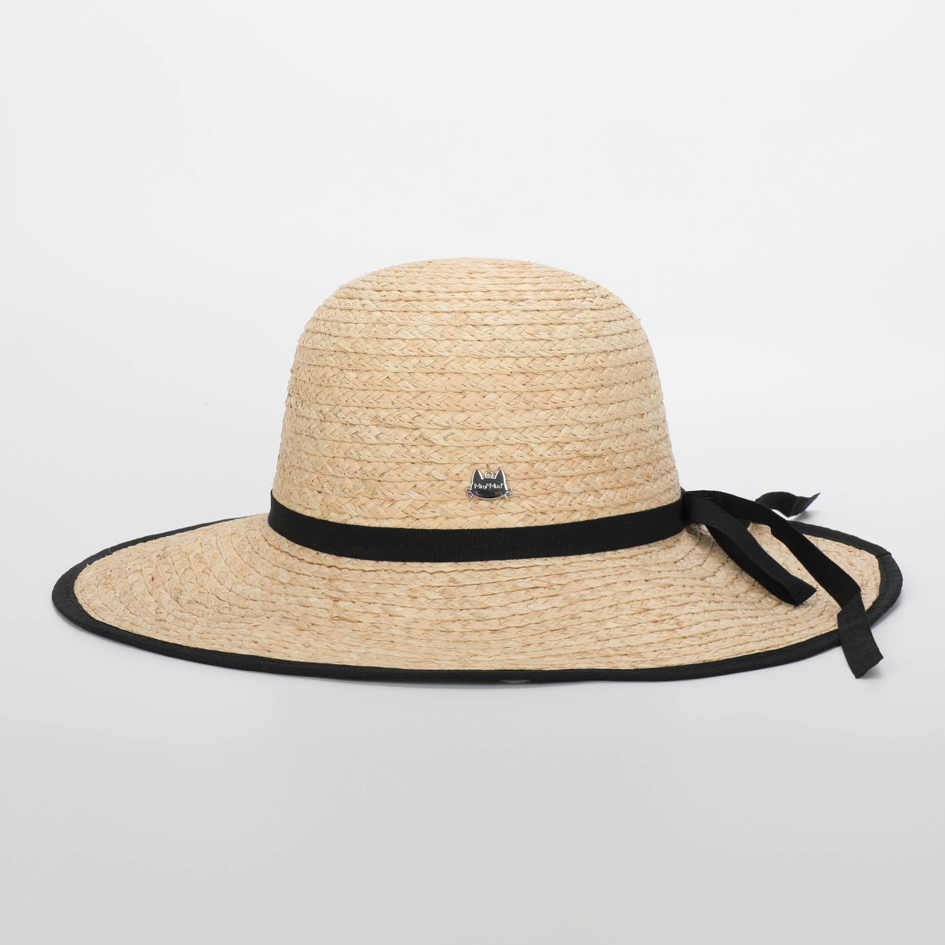 Cappello Mimi Mua a tesa larga con fascia decorativa Beige TU | Giò Fashion