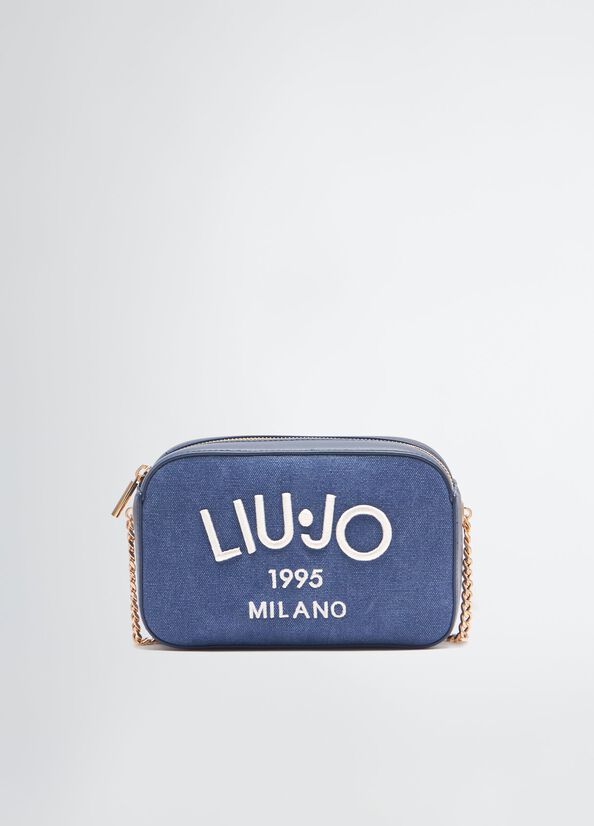 Borsa Tracolla Liu Jo Stile Casual con Logo Ricamato BLU TU | Giò Fashion