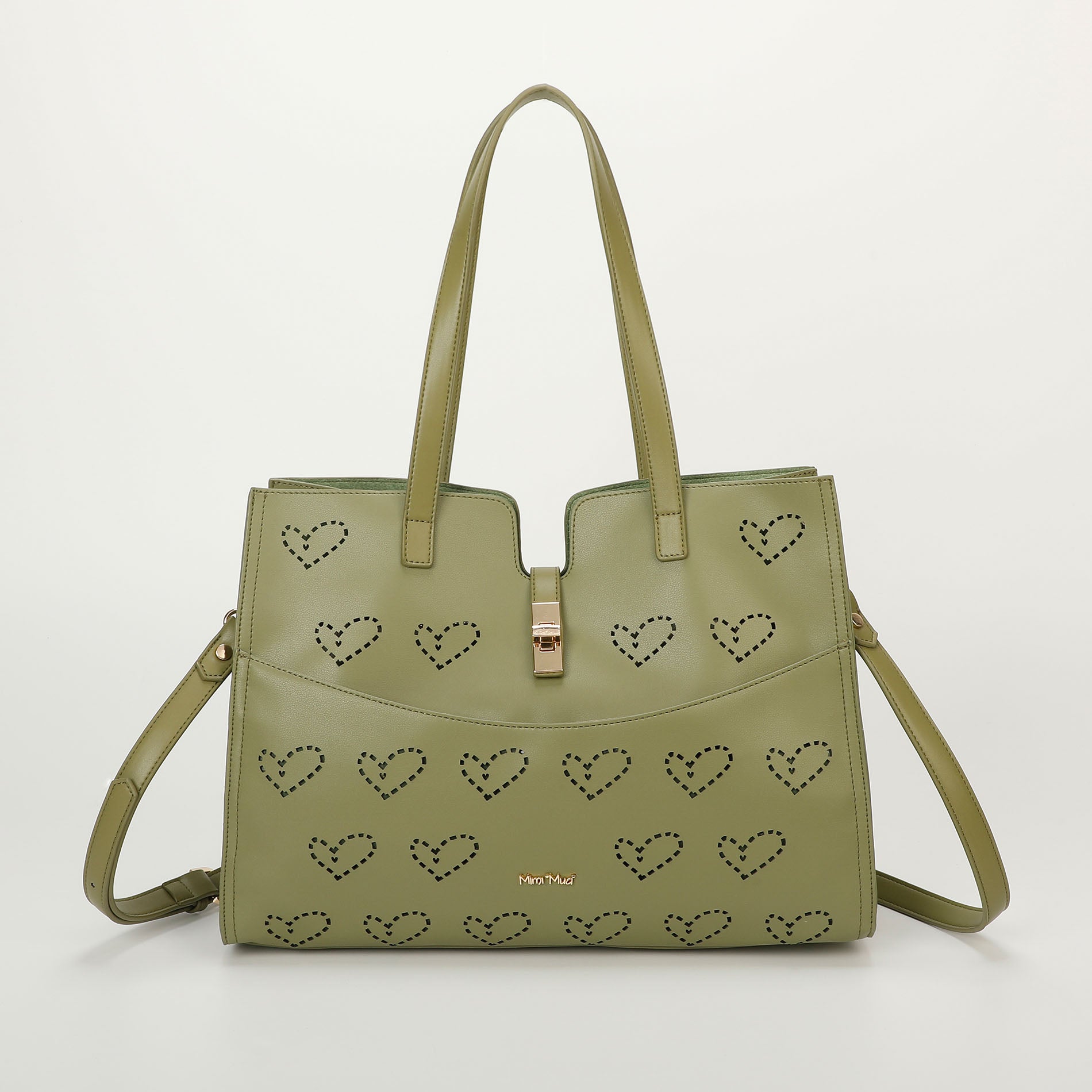 Mimi Mua borsa shopping con cuore traforato
