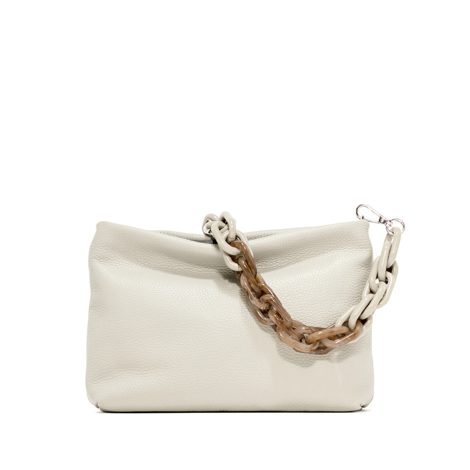 Gianni Chiarini borsa a spalla con catena effetto resina Beige TU | Giò Fashion
