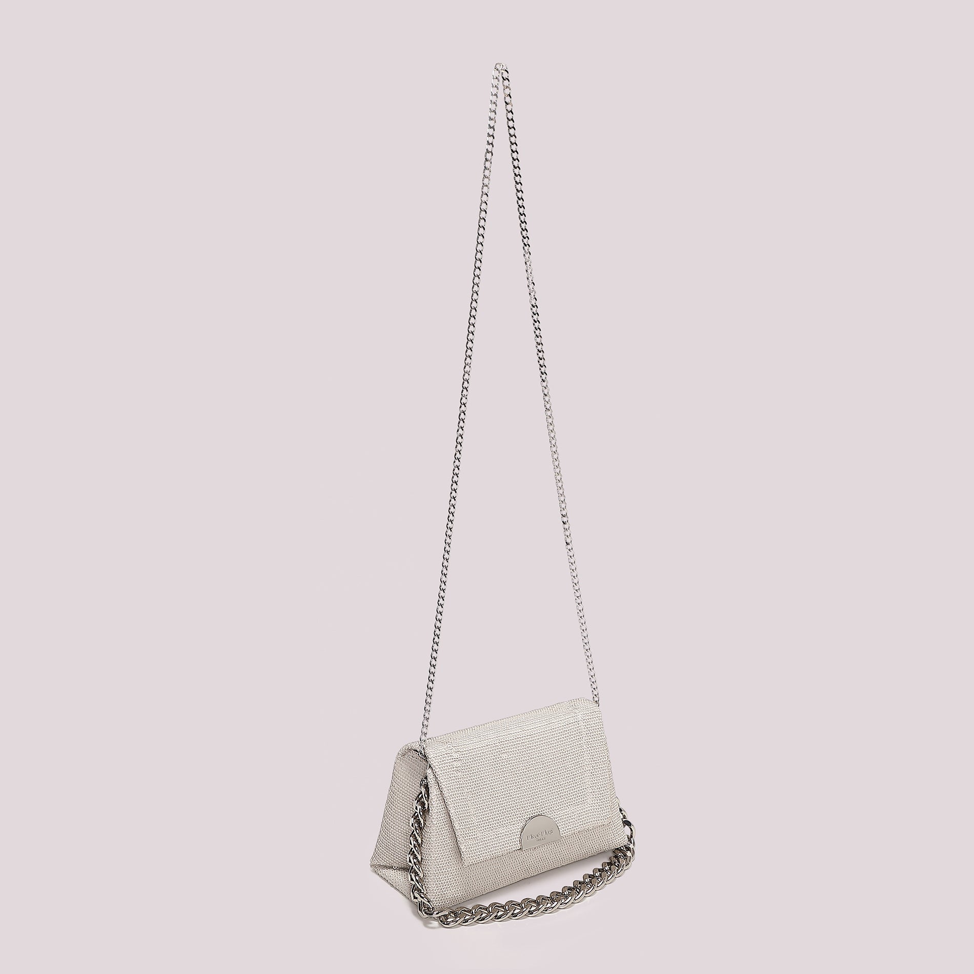 Mimi Mua borsa a tracolla elegante con catena e patta Argento TU | Giò Fashion