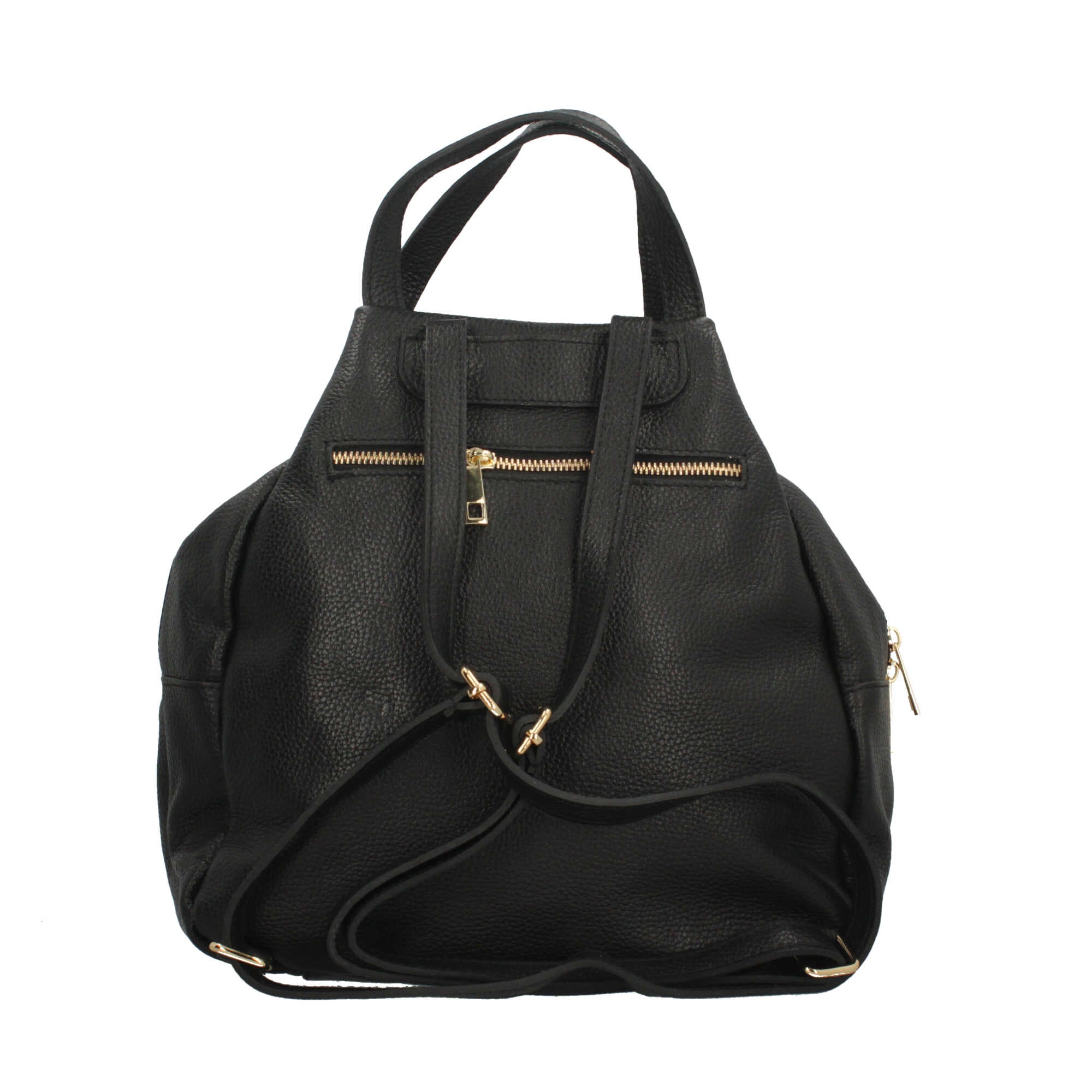 Zaino in pelle con chiusura zip Mde In Italy