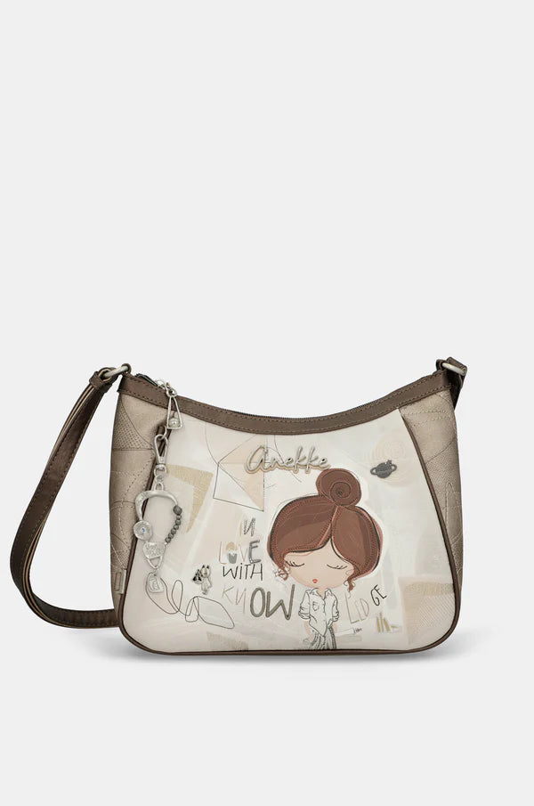 Borsa a spalla donna Anekke con zip e tracolla regolabile Beige TU | Giò Fashion
