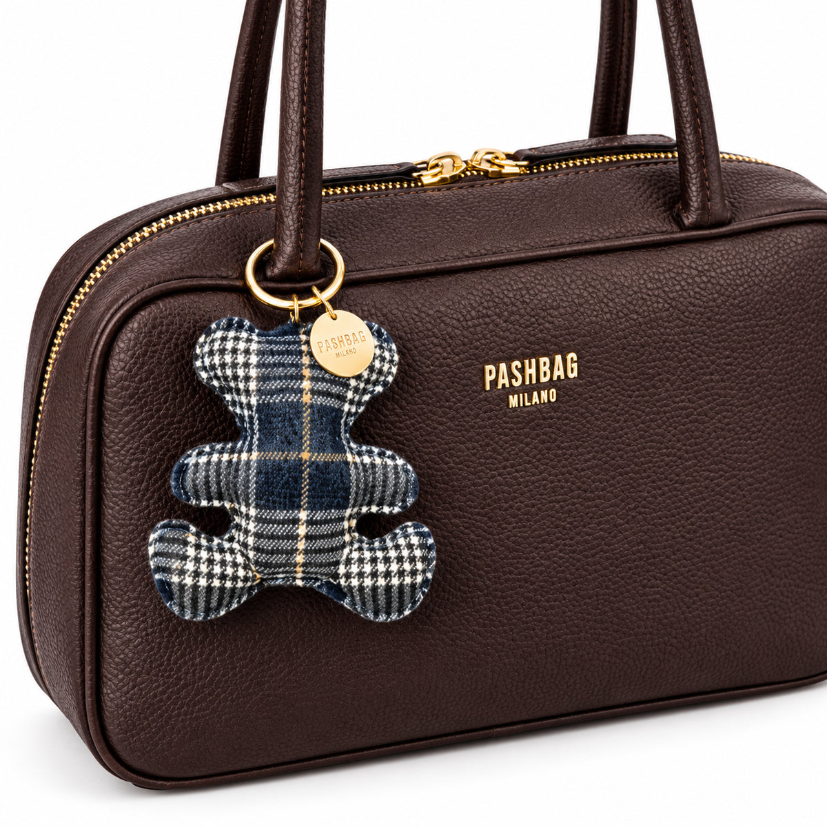 PashBag Borsa a Spalla Donna con Doppi Manici e Charm