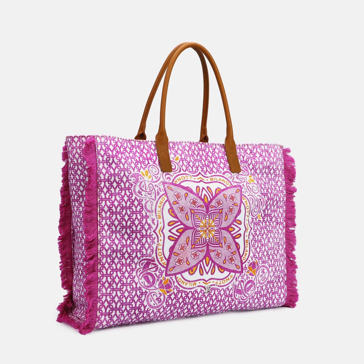 YNot Shopper Milano con stampa mandala e frange laterali