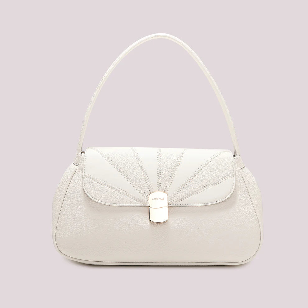 Mimi Mua borsa a spalla elegante con patta patchwork Bianco TU | Giò Fashion