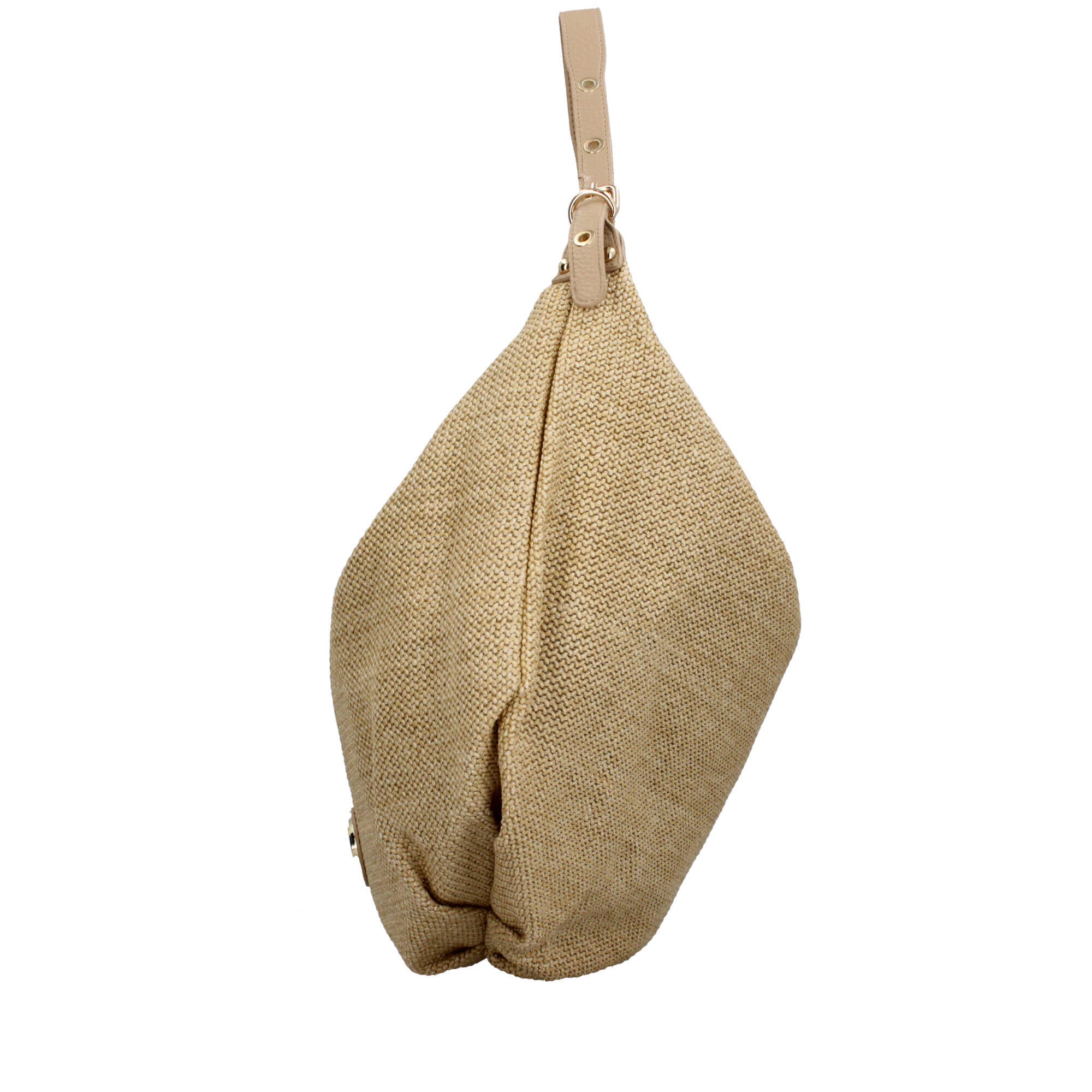Borsa donna YNot in rafia con manico a spalla e zip