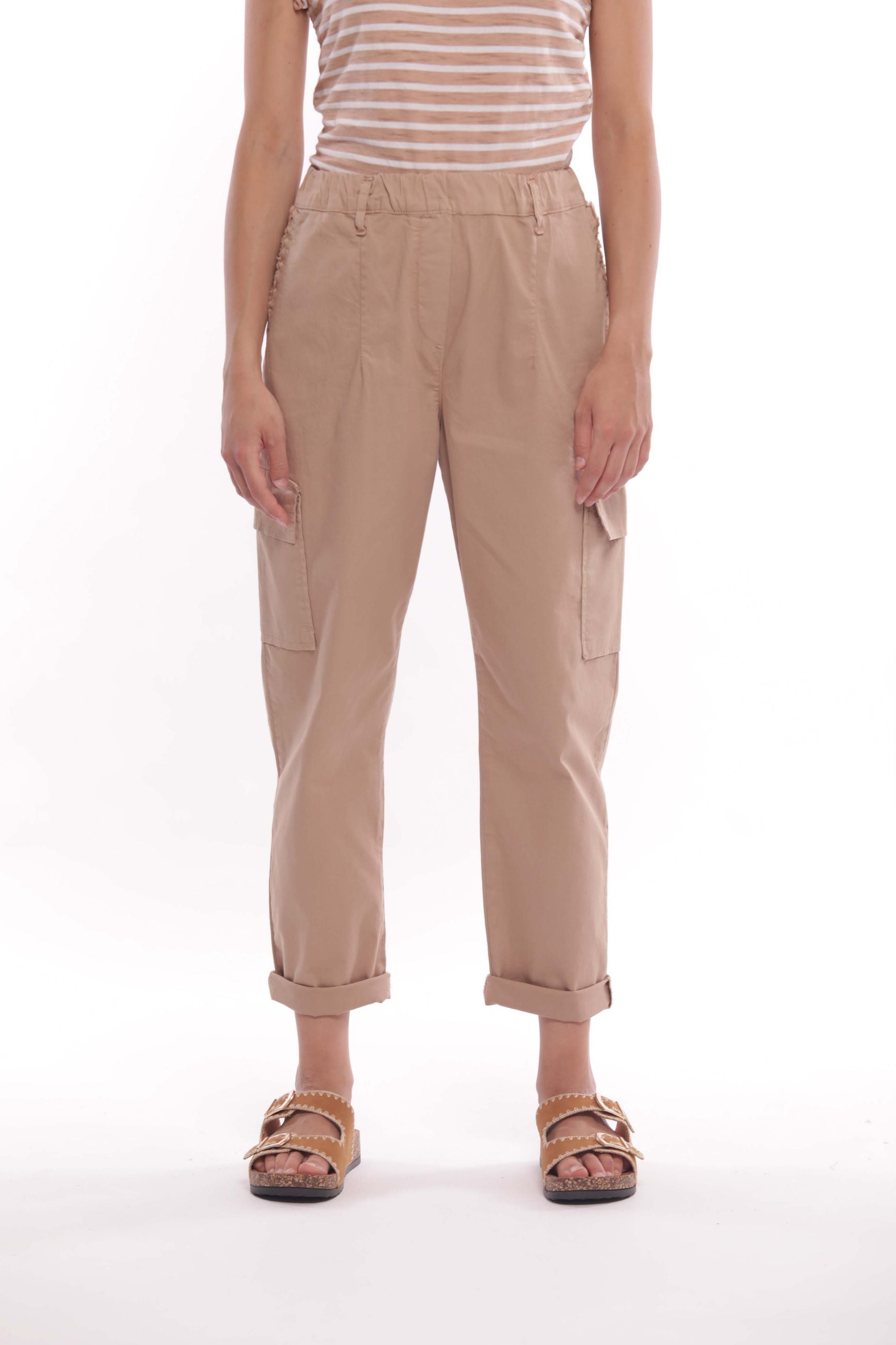 Minimua Pantalone Cargo in Gabardina di Cotone