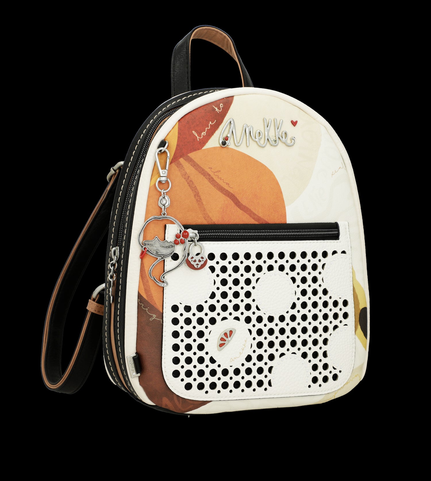 Zaino Anekke compatto con tasca traforata e charm decorativo