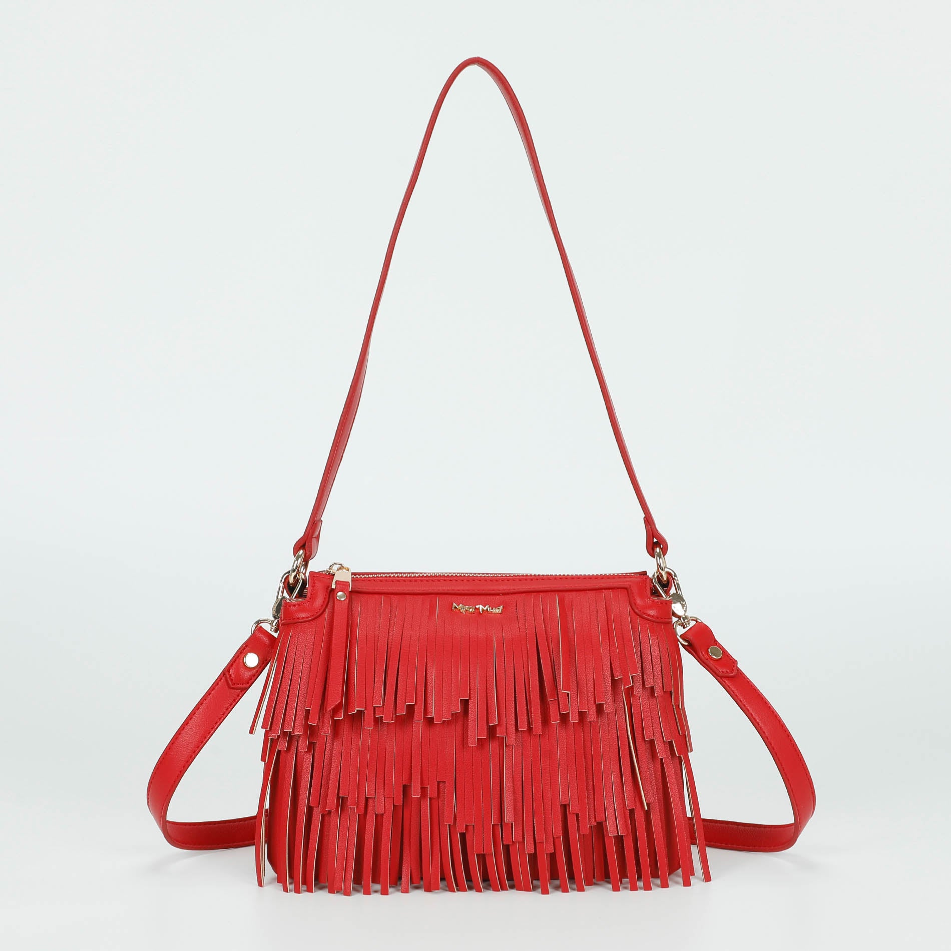 Mimi Mua borsa a tracolla con frange e doppio scomparto