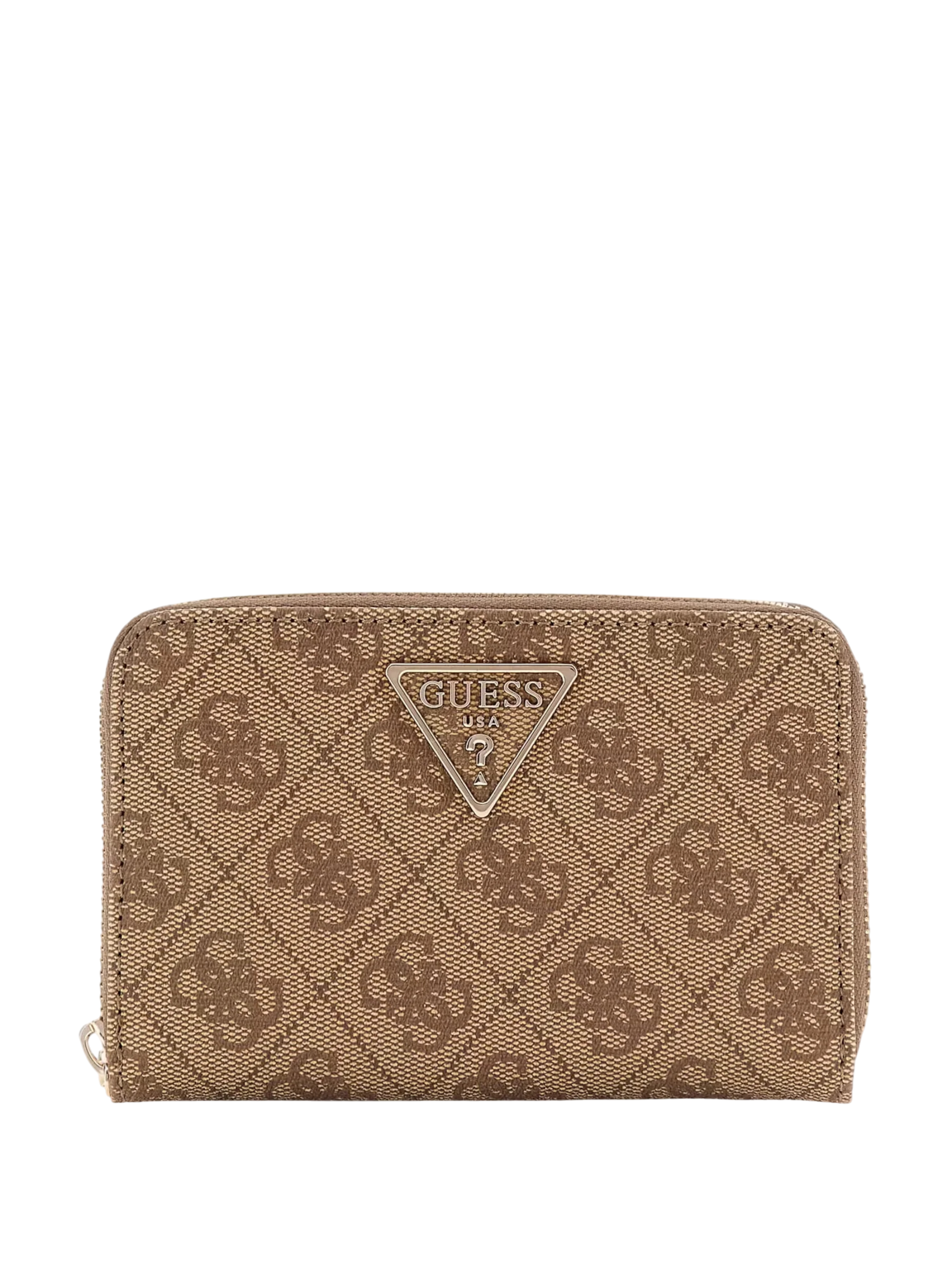 Portafoglio Guess con logo triangolo e chiusura zip