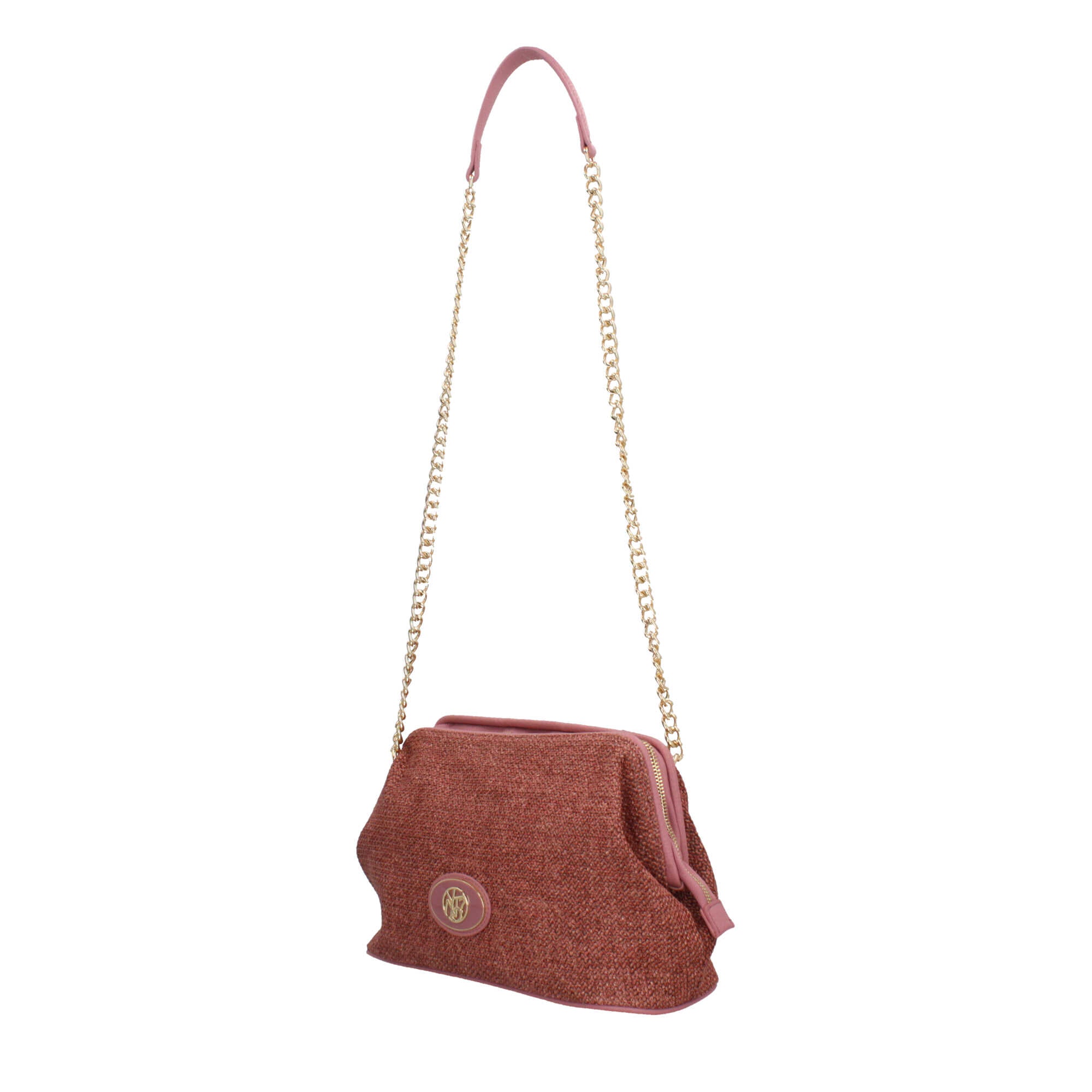 Borsa donna YNot pochette con tracolla in catena e dettagli in ecopelle