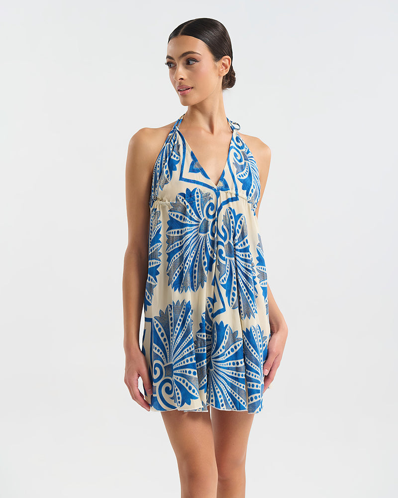 Ble Resort Collection Abito Corto con Schiena Scoperta con Dettagli