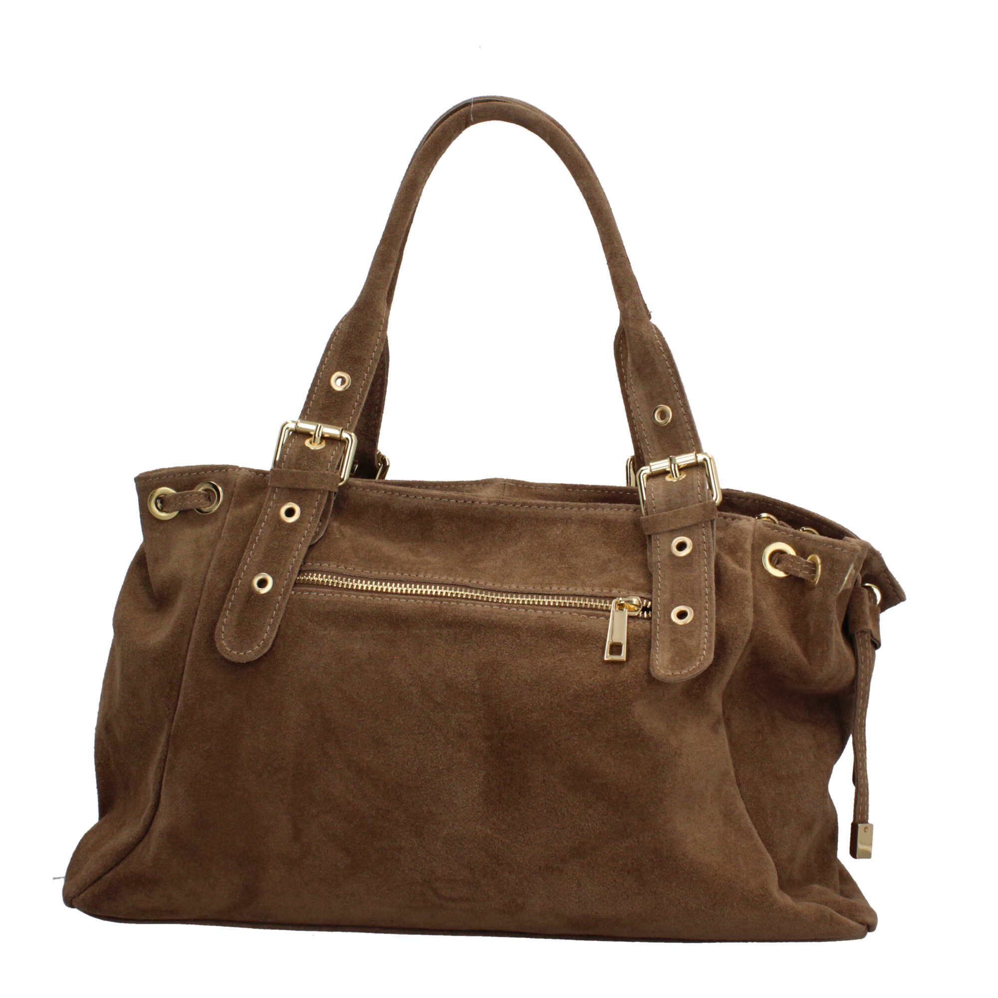 Borsa a mano in vera pelle scamosciata Made in Italy