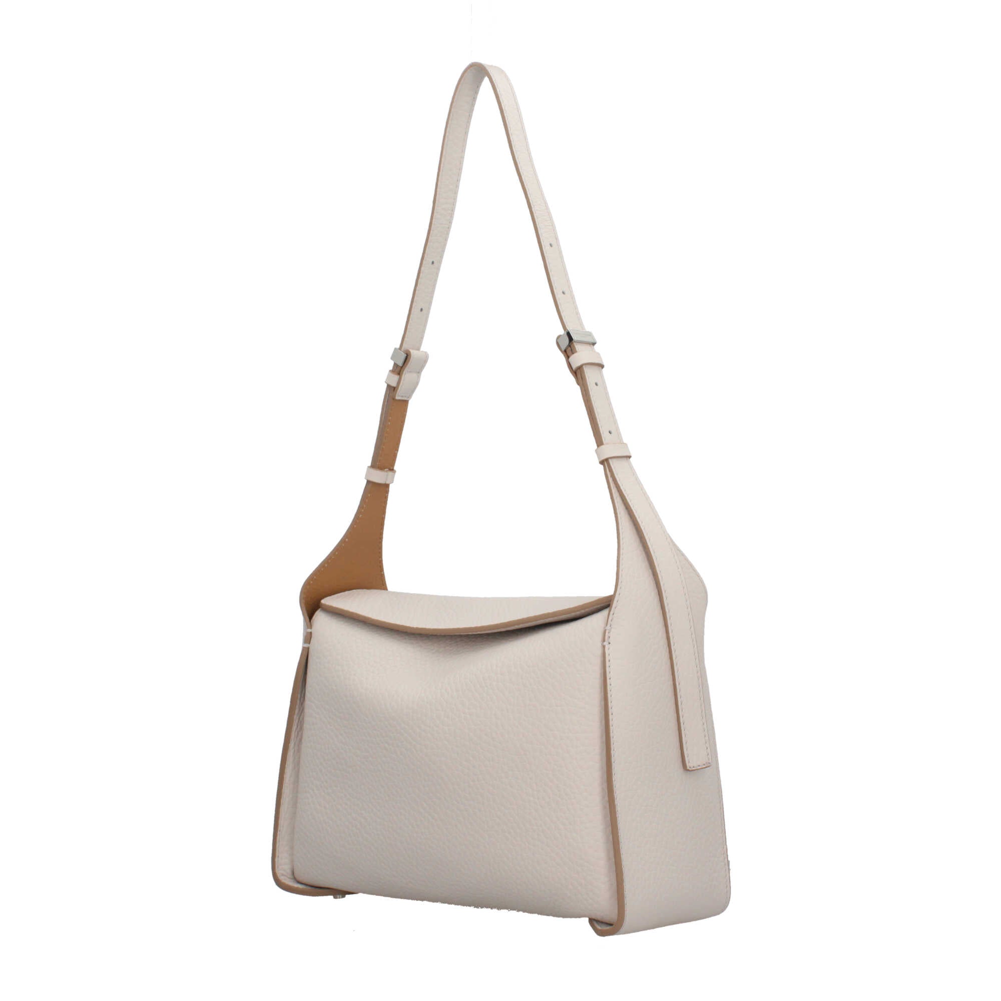 Gianni Chiarini Penelope borsa a tracolla in pelle double grana maxi con chiusura a calamita