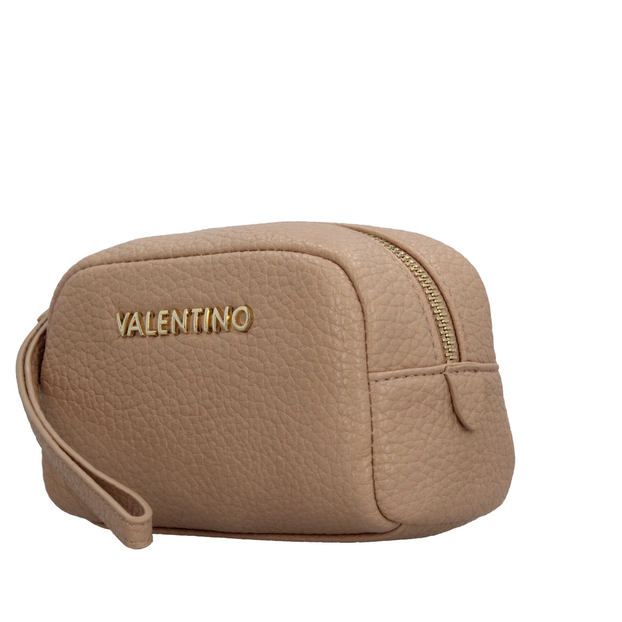 Valentino beauty case compatto con logo e zip