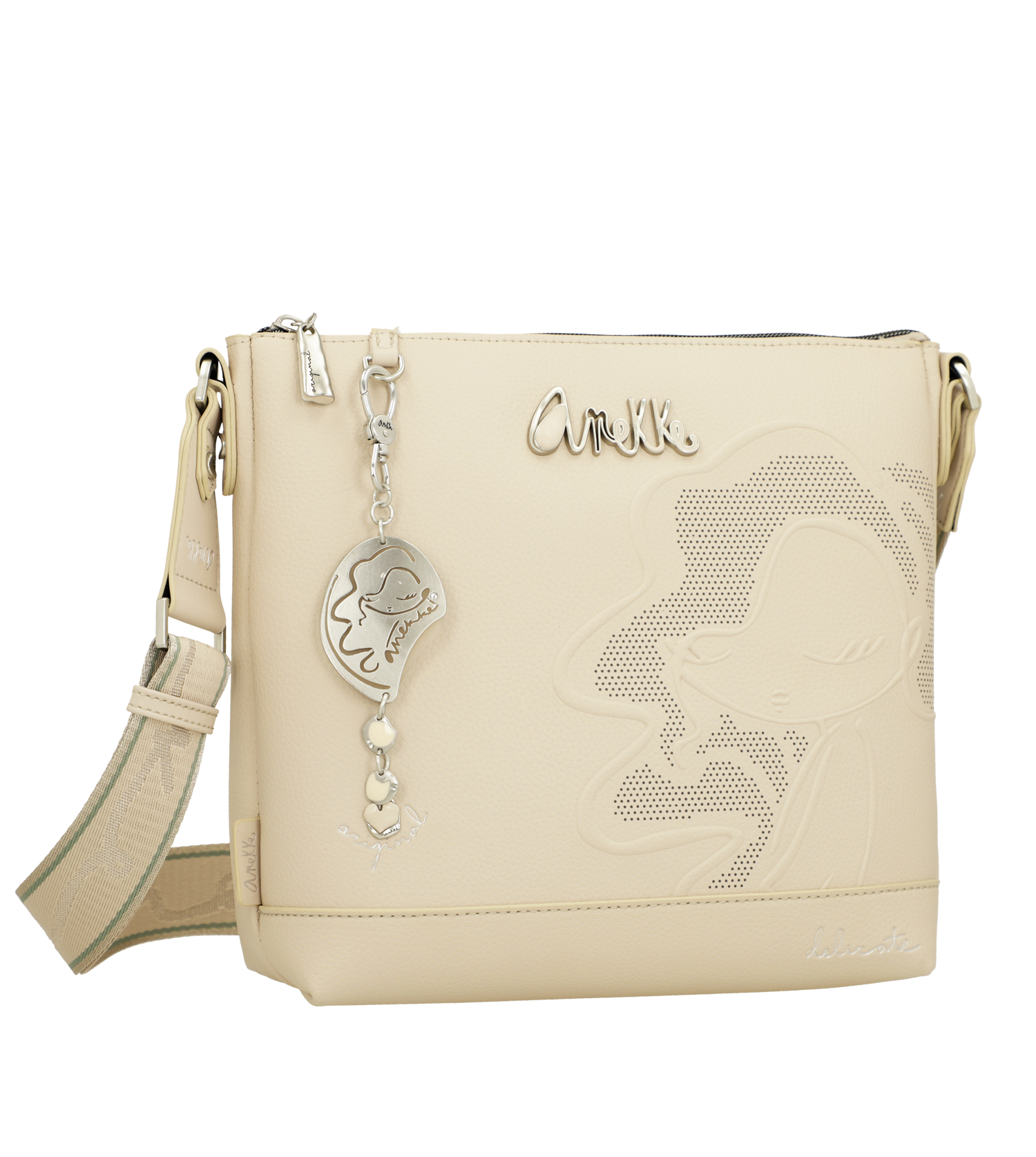 Borsa a tracolla Anekke con dettagli traforati e charm Beige TU | Giò Fashion
