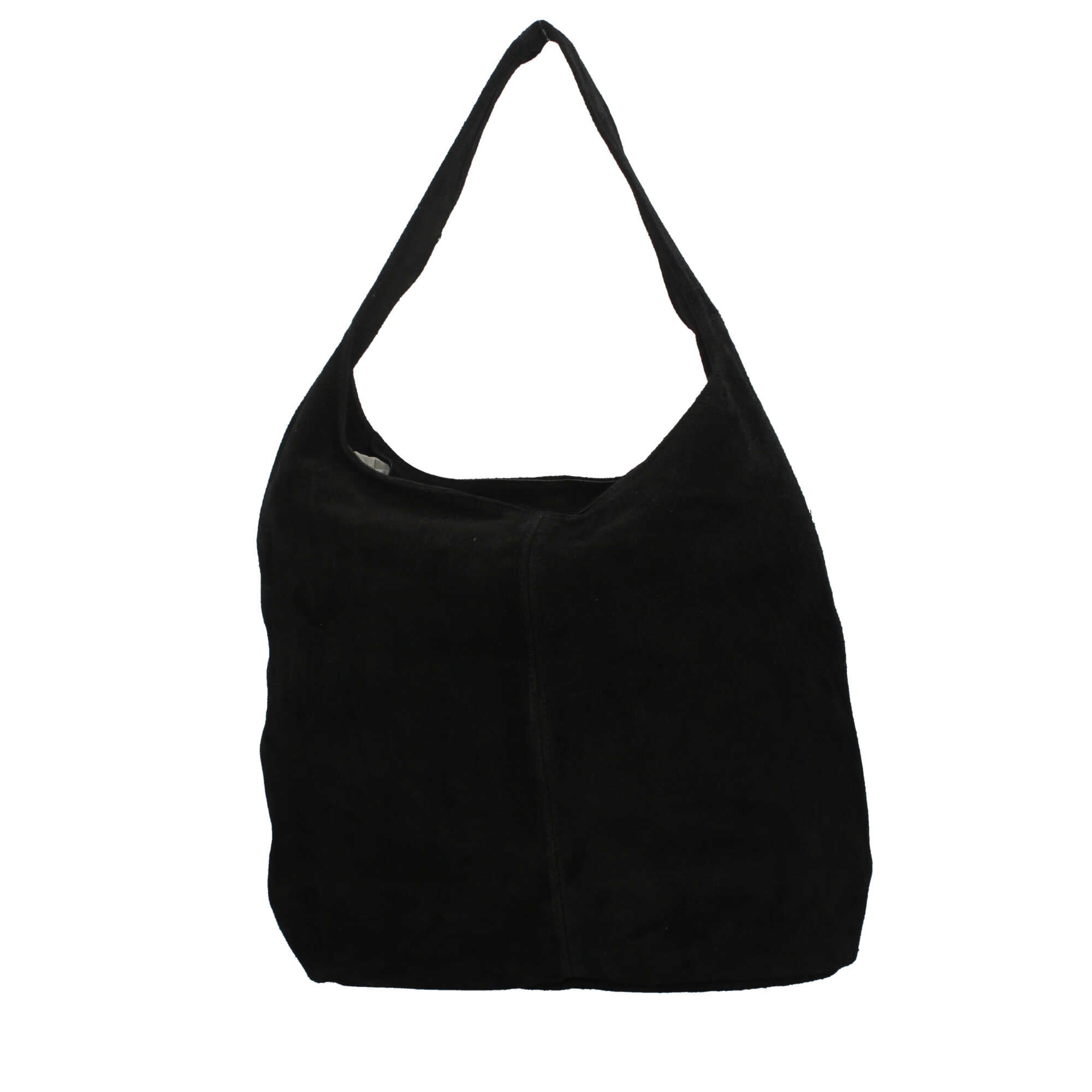 Borsa a spalla in camoscio Made in Italy dal design contemporaneo