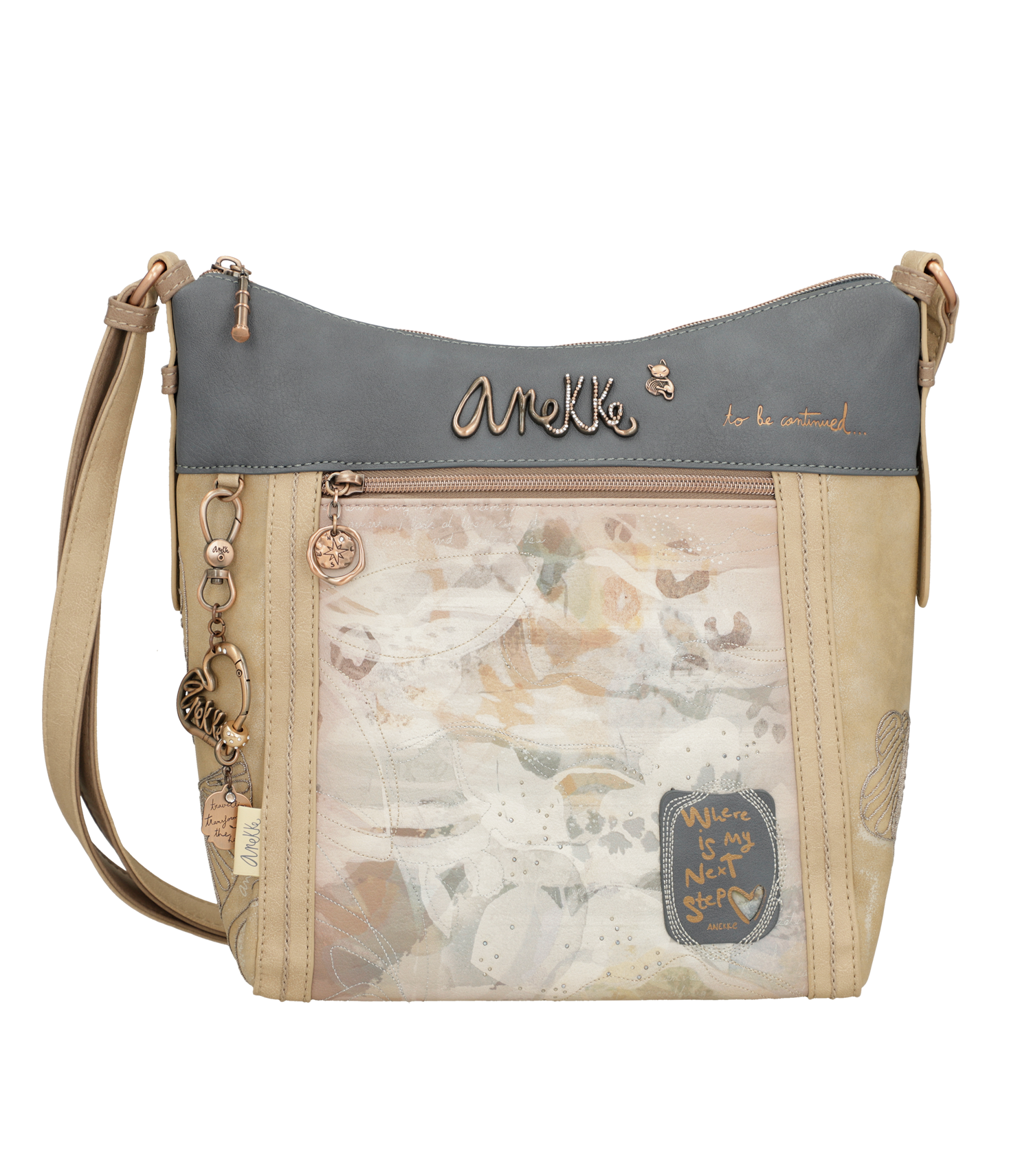 Borsa a tracolla Anekke elegante e capiente con tasca frontale Blu TU | Giò Fashion