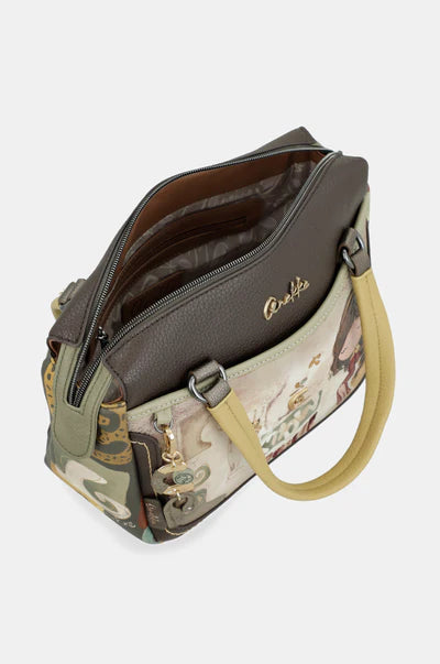 Borsa a mano Anekke con tracolla regolabile e stampa frontale iconica VERDE TU | Giò Fashion