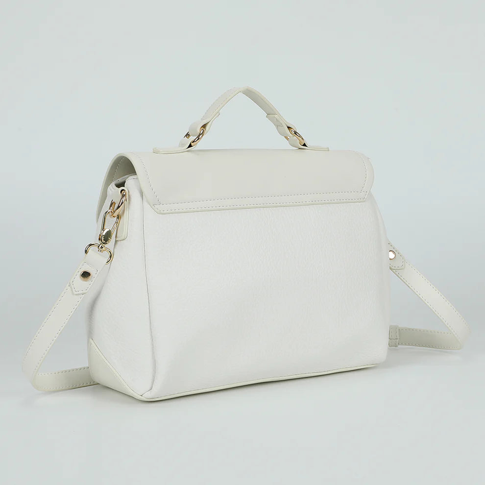 Borsa MIMI MUA a mano con pattina e logo frontale