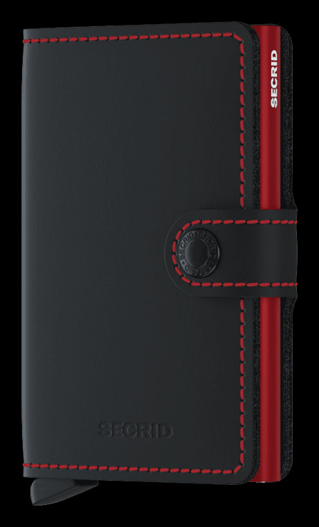 Portafoglio Secrid Miniwallet in pelle con protezione RFID e cuciture a contrasto