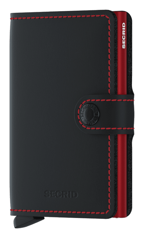 Portafoglio Secrid Miniwallet in pelle con protezione RFID e cuciture a contrasto Rosso TU | Giò Fashion