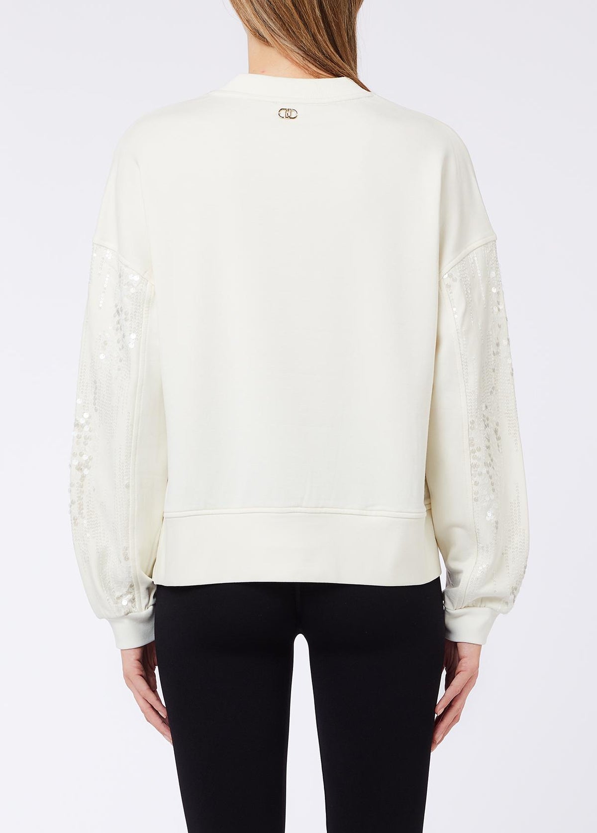 Liu Jo Felpa Donna con Scollo a V e Paillettes