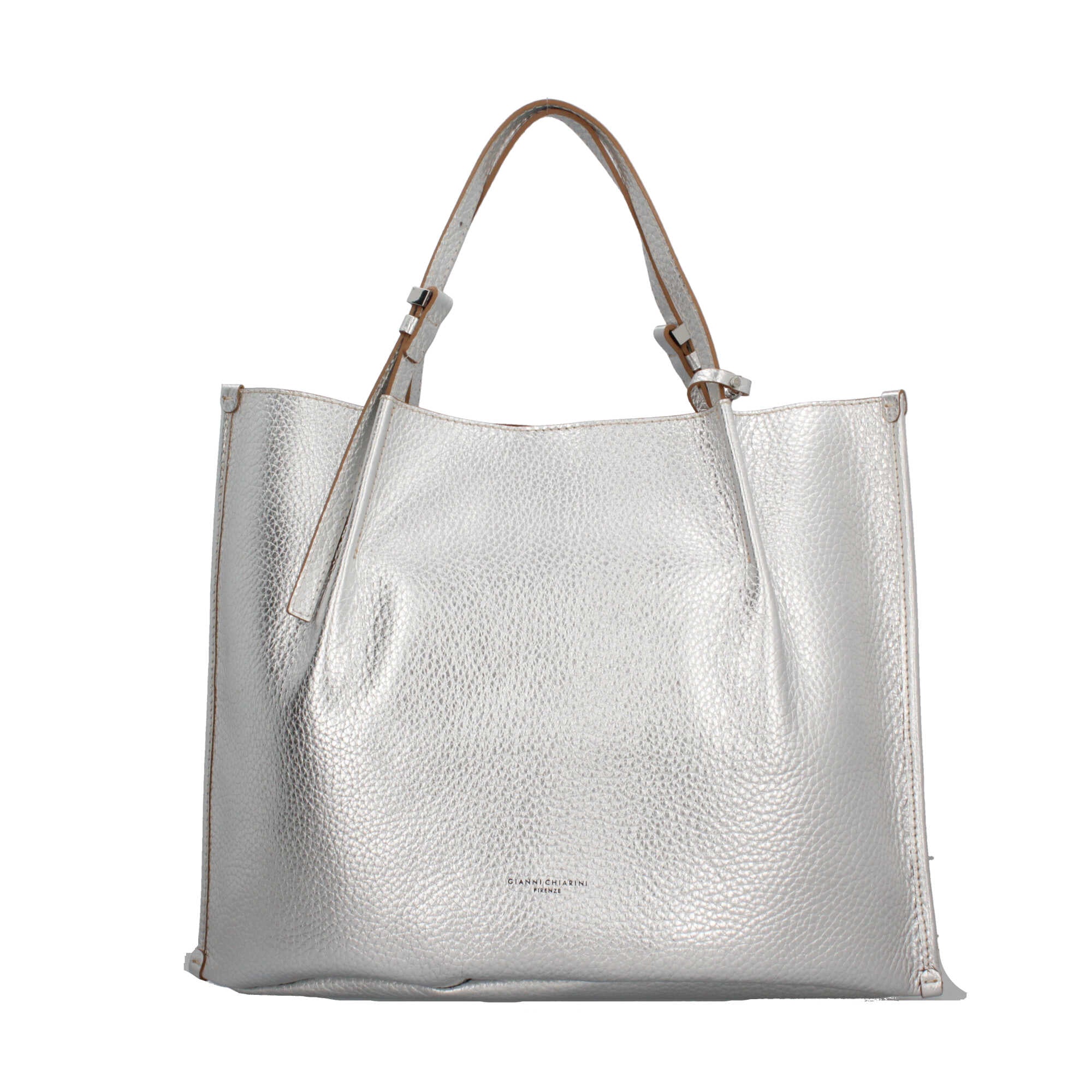 Gianni Chiarini Dory borsa shopper in pelle double grana maxi con chiusura a magnete