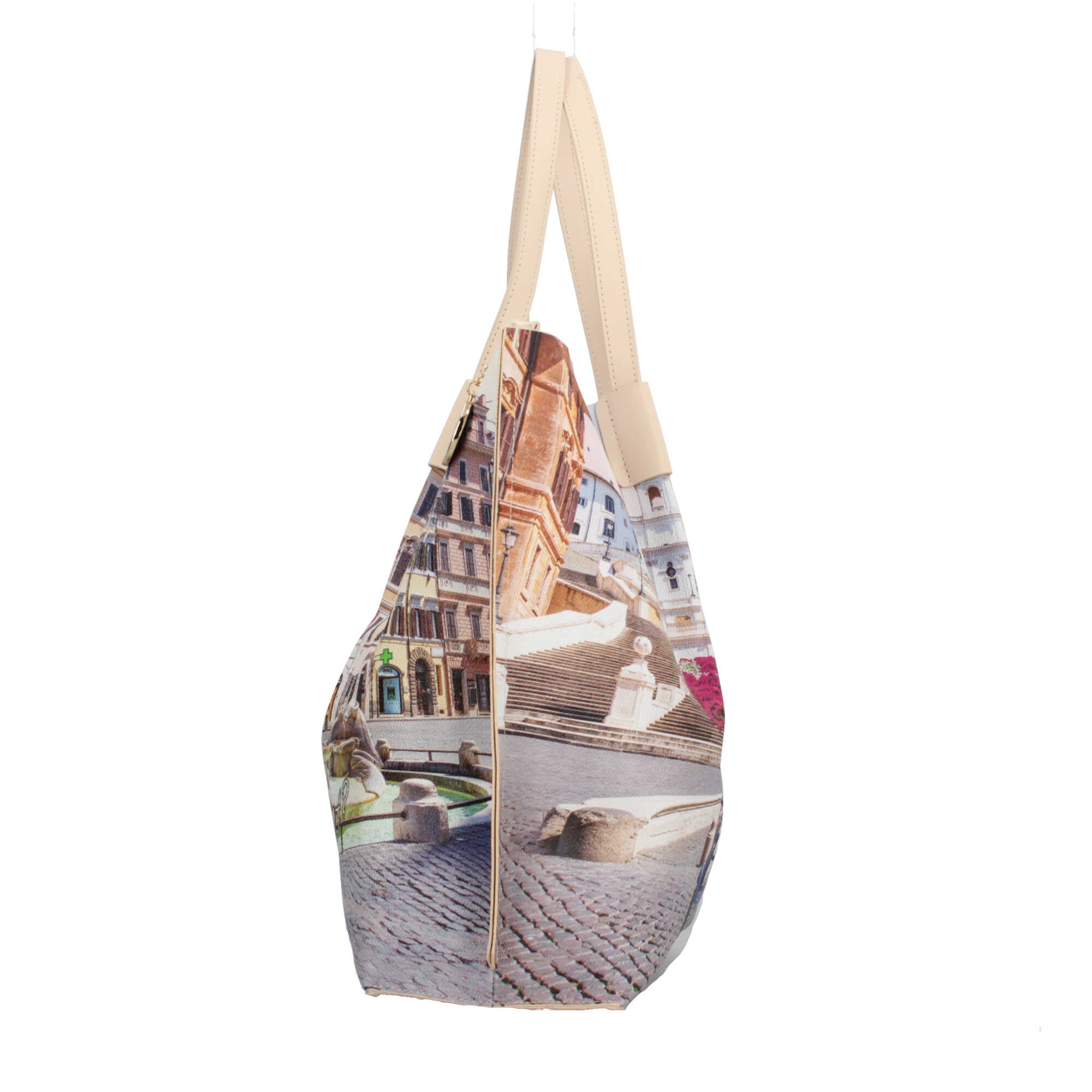 Shopping bag YNot capiente con stampa artistica e doppio manico