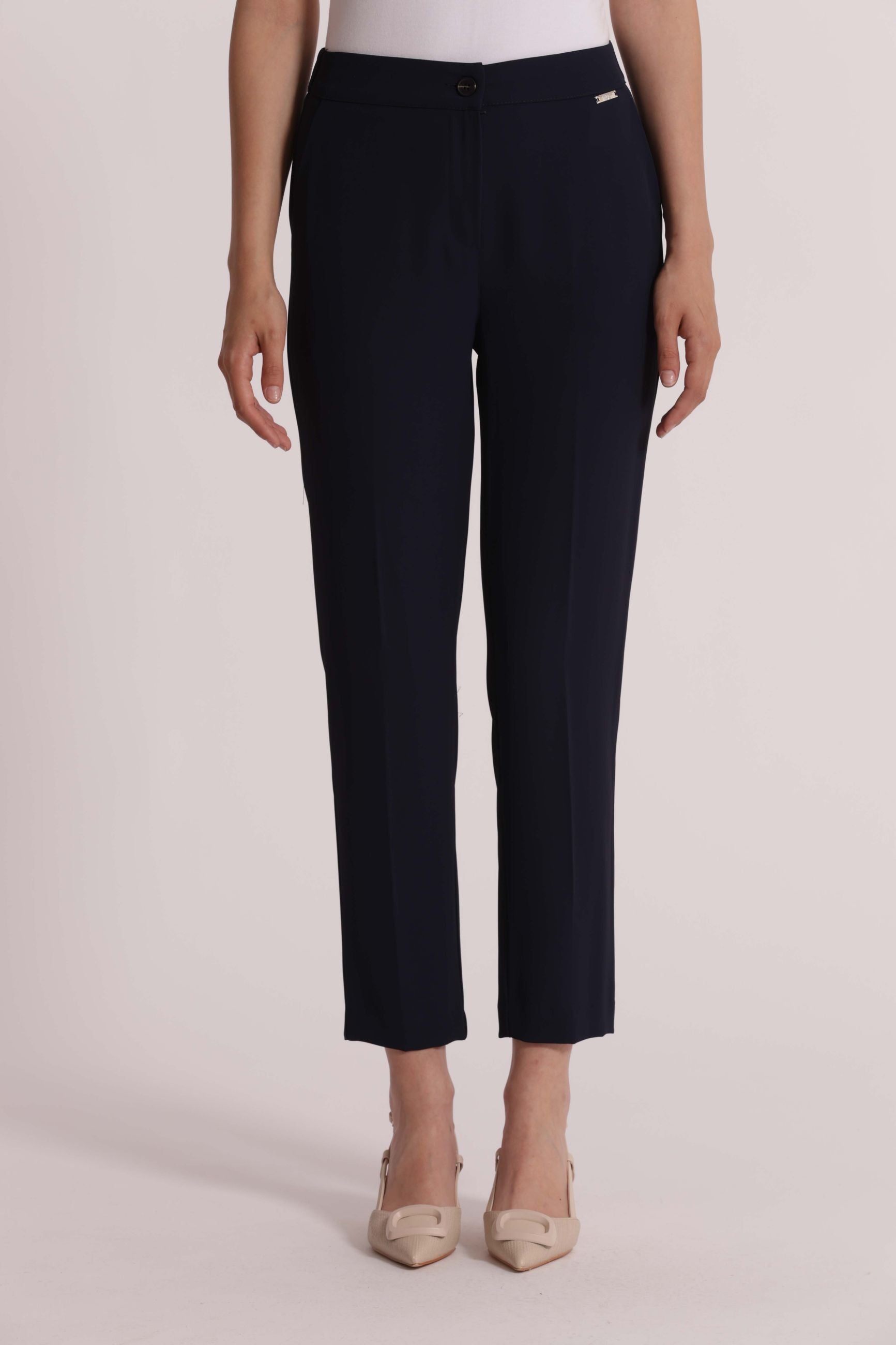 Pantalone Mimi Mua Elastico in Vita Blu L | Giò Fashion