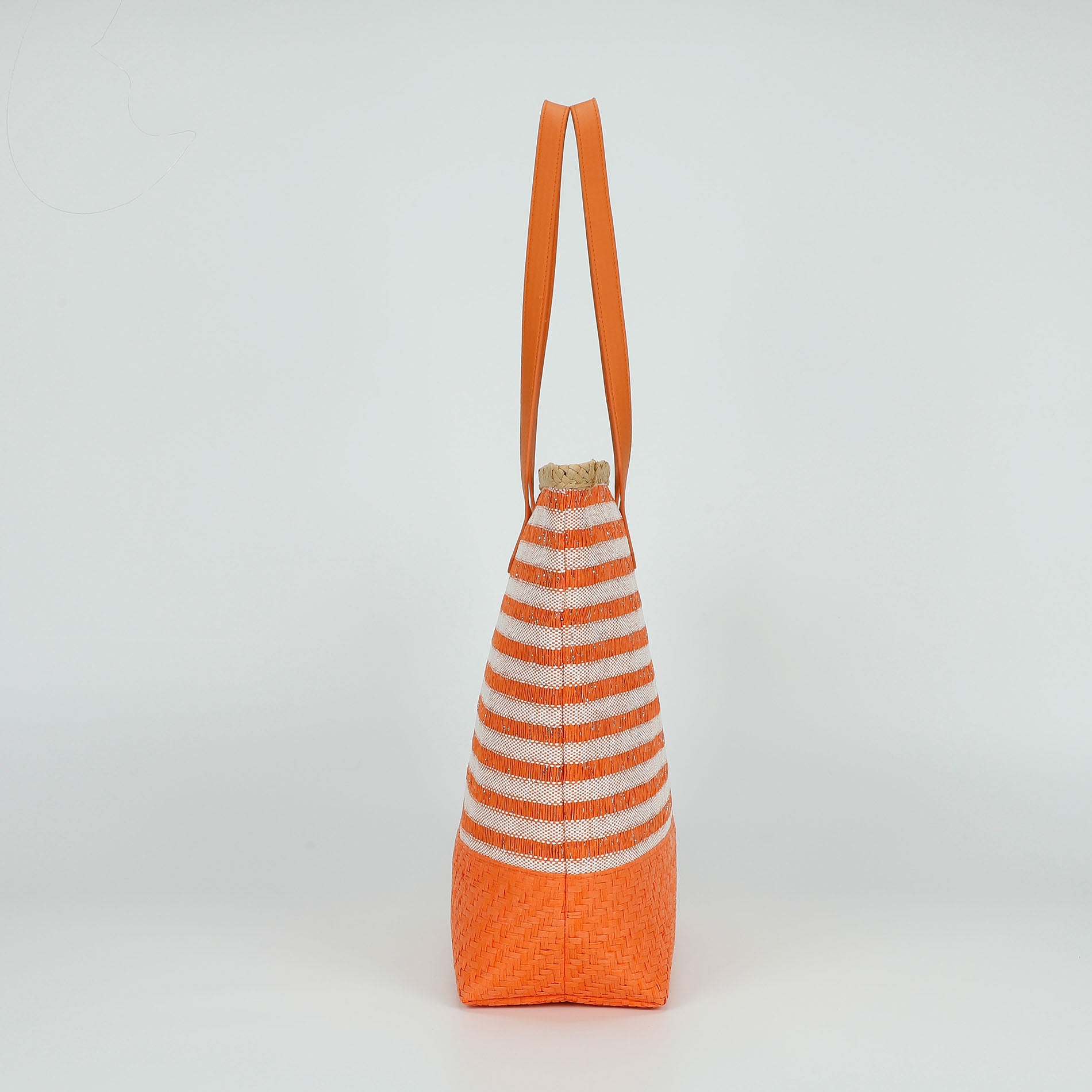 Borsa Mimi Mua in paglia intrecciata con manici lunghi