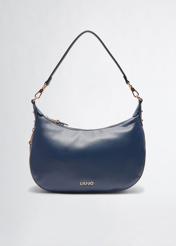 Borsa a Spalla Liu Jo con Design Curvo e Finiture Dorate BLU TU | Giò Fashion