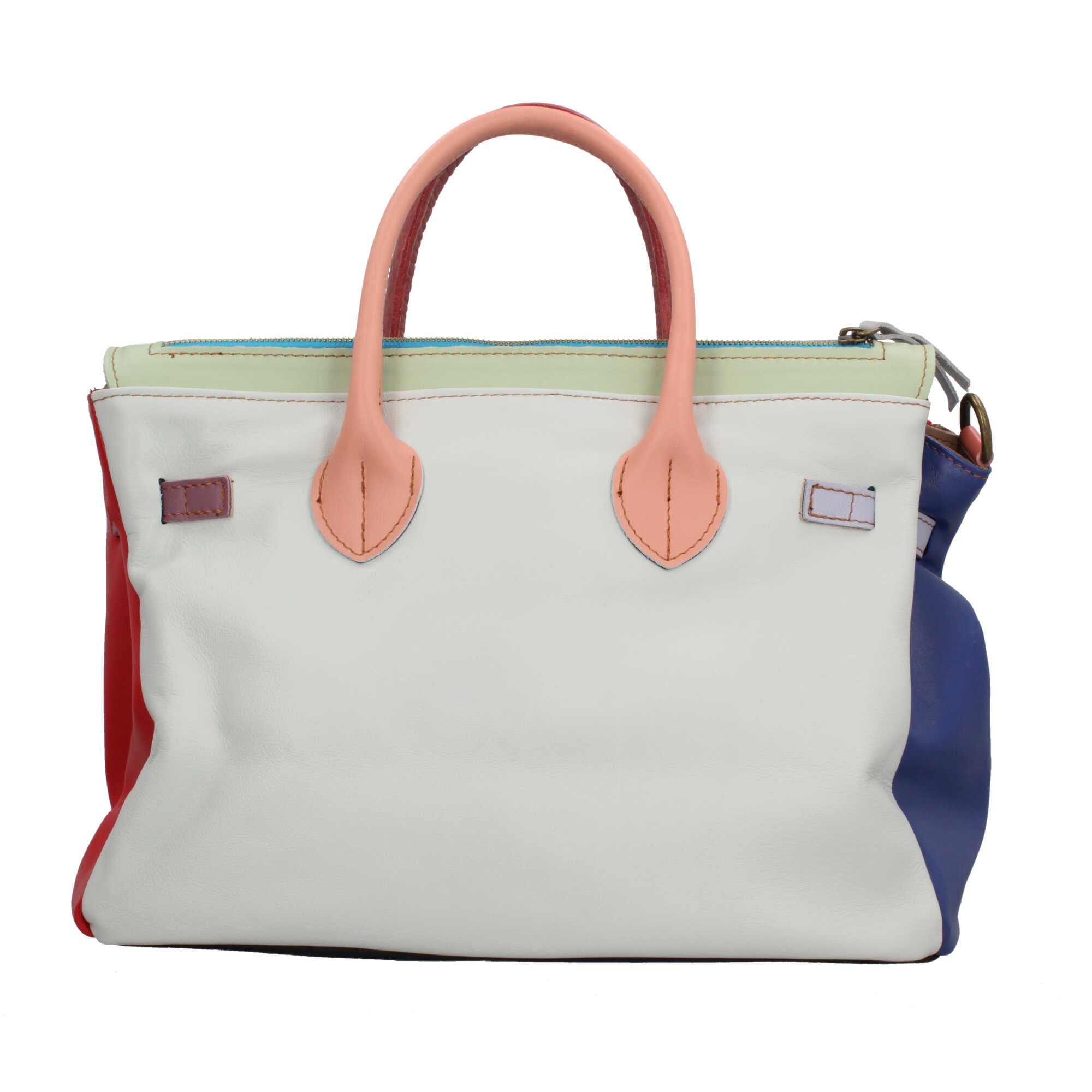 Borsa a mano elegante con design multicolore e chiusura twist