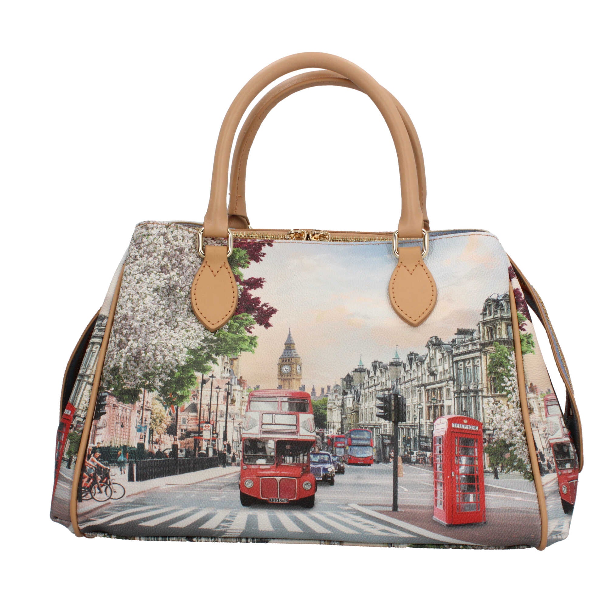Borsa YNot Milano a mano con stampa LONDON RAI TU | Giò Fashion