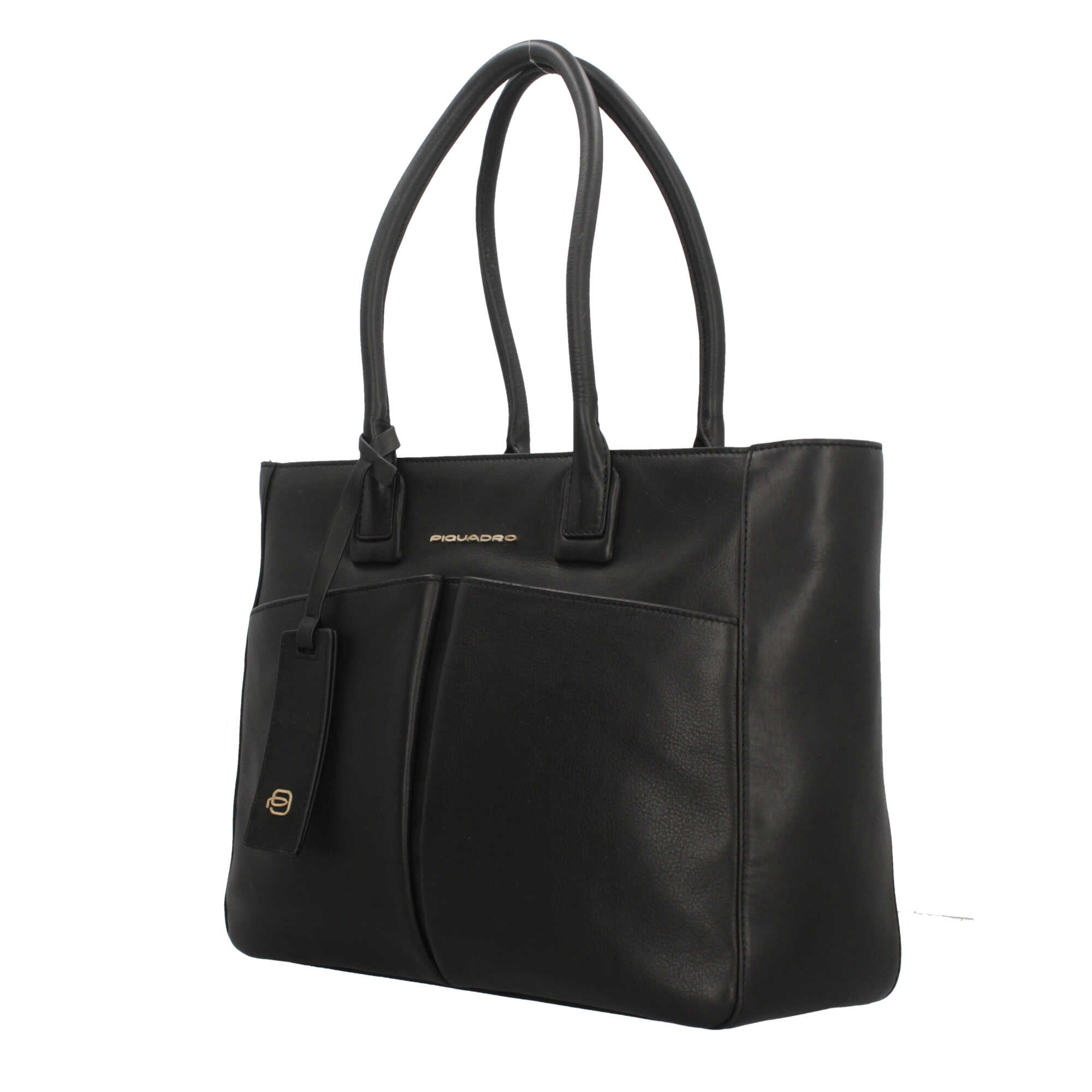 Piquadro borsa porta PC 14" in pelle con protezione antiurto e tasche organizzate