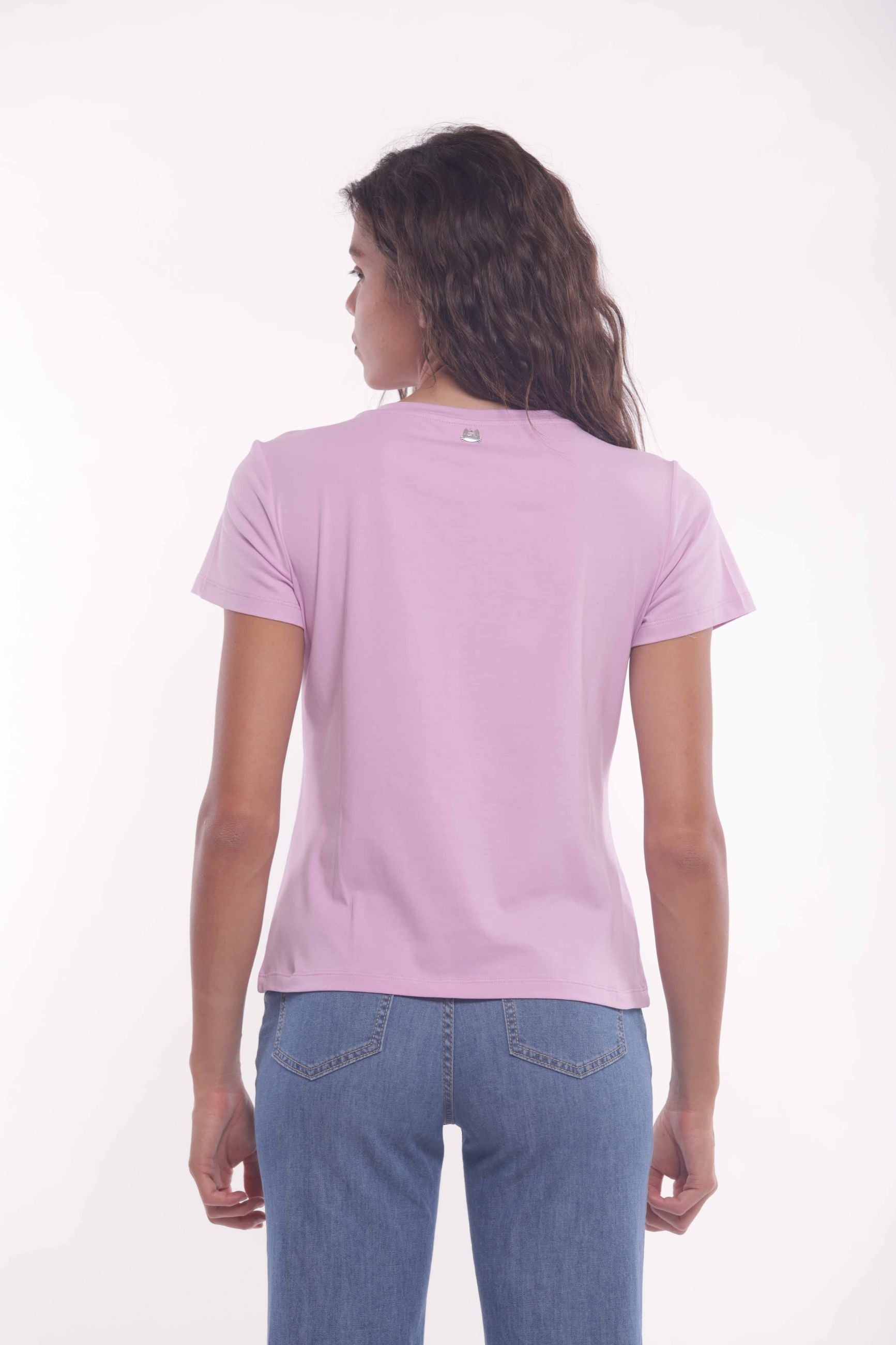 Minimua T-shirt Love con Ricamo in Rilievo Rosa S | Giò Fashion