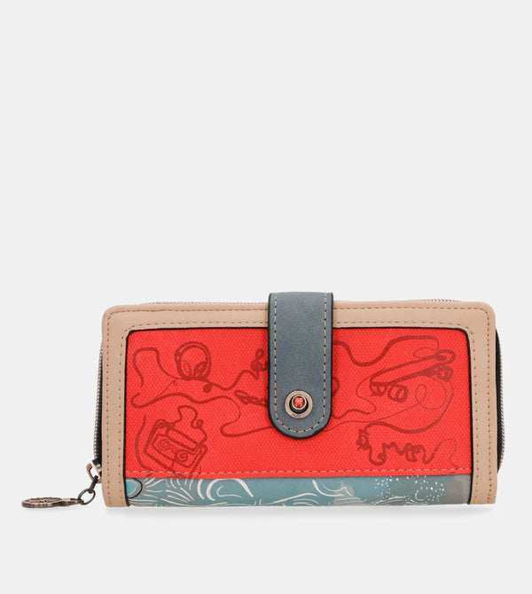 Portafoglio grande Anekke Girls Just Wanna Have Fun con zip e illustrazione