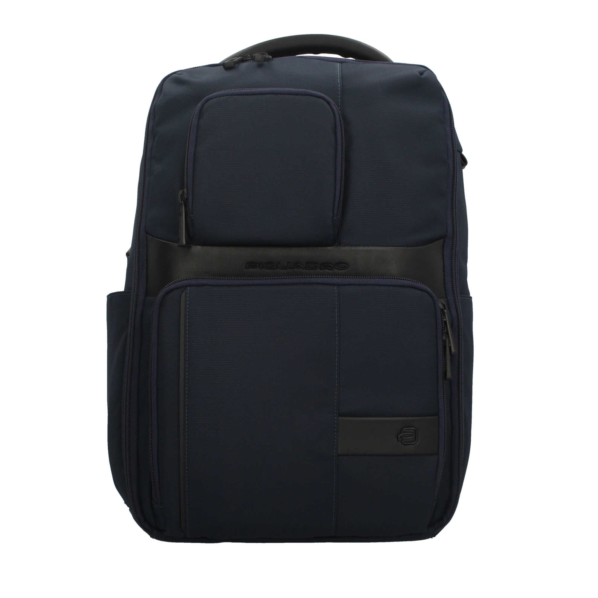 Piquadro zaino in pelle e tessuto per laptop 14" con protezione antiurto e ricarica a induzione