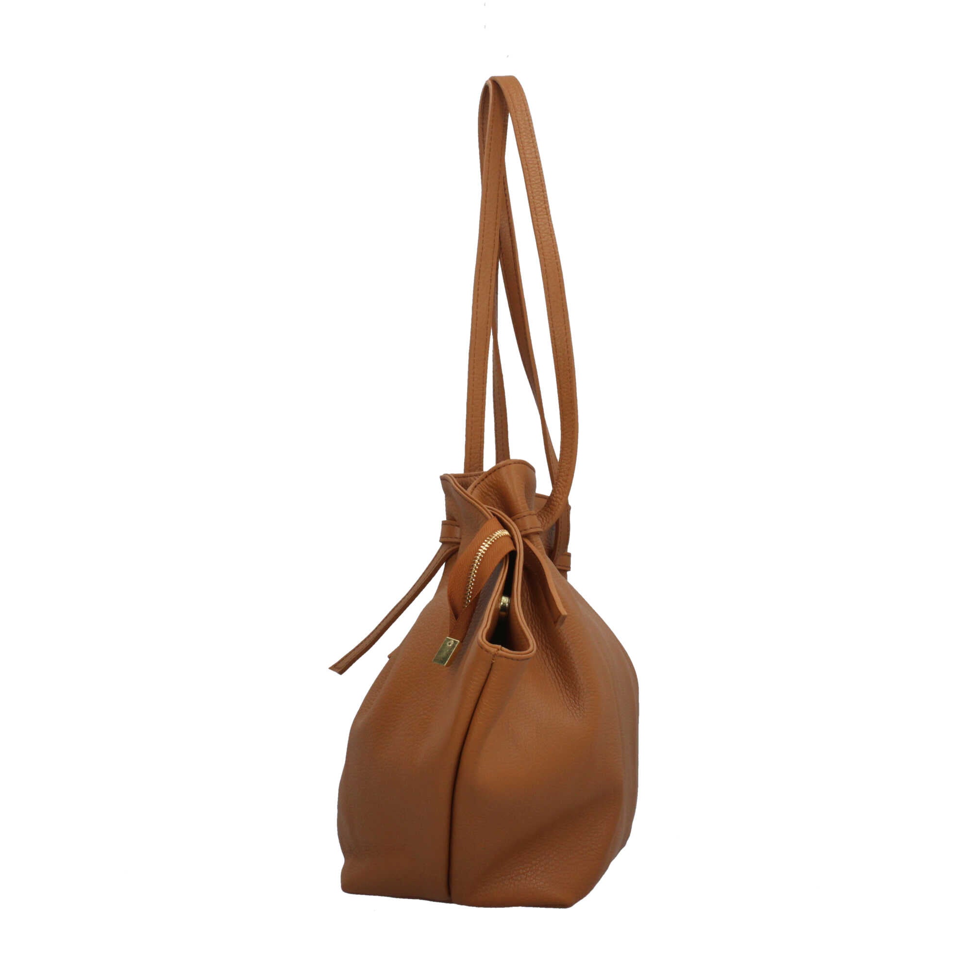 Borsa Made in Italy morbida in vera pelle con doppio manico