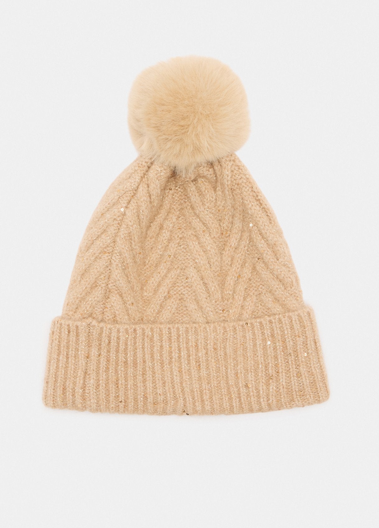 Cappello Liu Jo con pompon e dettagli luminosi Beige TU | Giò Fashion