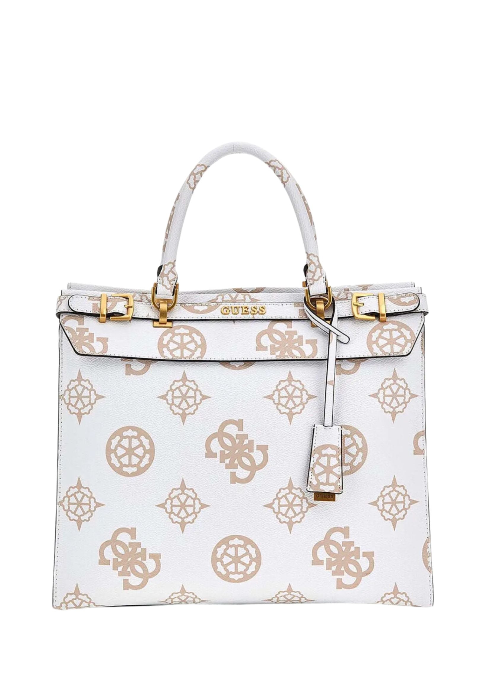 Borsa a Mano Elegante Guess in Tinta Chiara con Monogramma